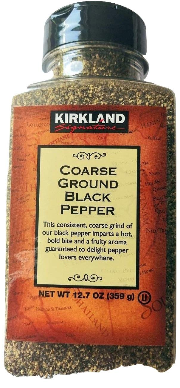 Kirkland Signature Coarse Ground Black Pepper, 12.7 oz (360g) - Pure & Fresh for Cooking, Grilling & Seasoning | Perfect for Steaks, Salads & Homemade Recipes