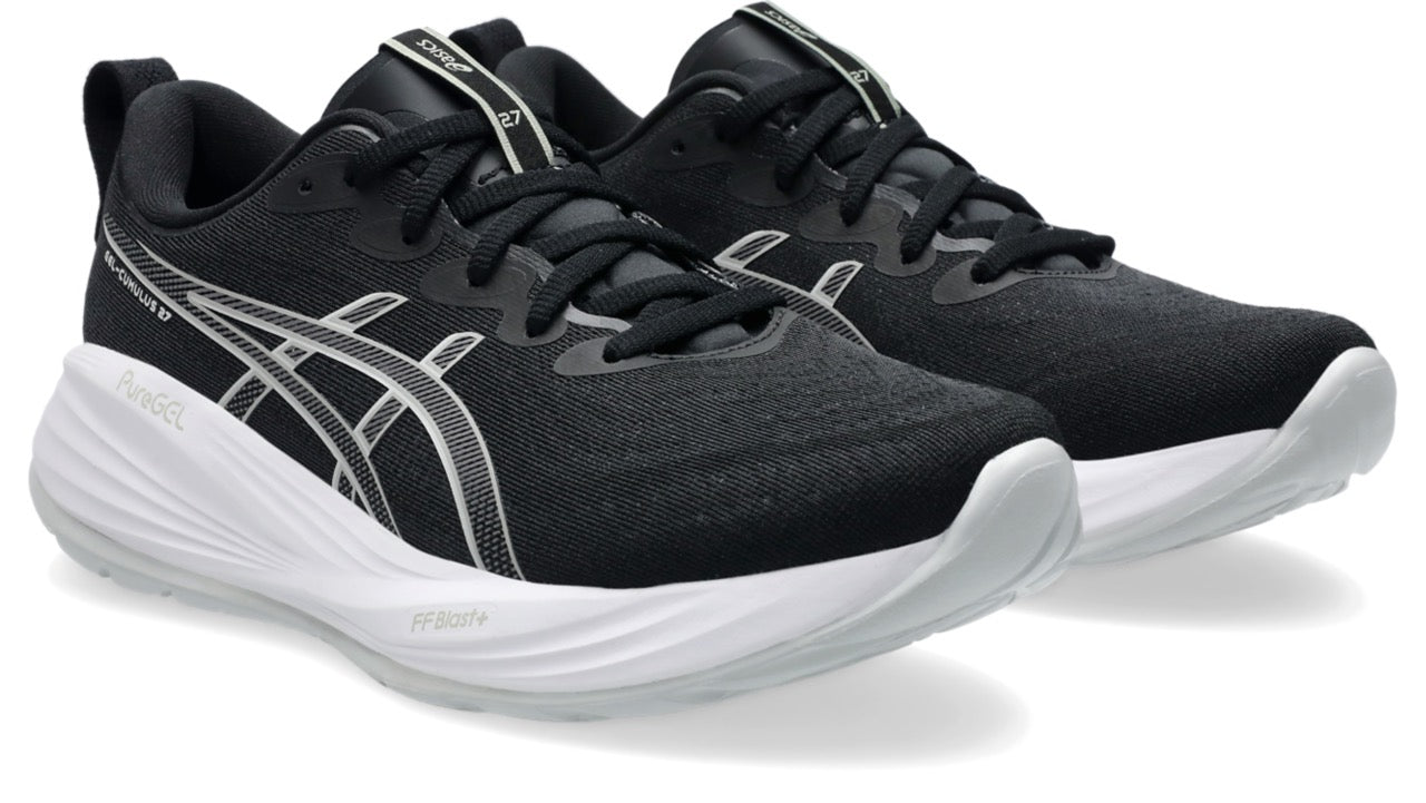 ASICS Women's GEL-Cumulus 27 Running Shoes - Black/Concrete - Lightweight Cushioned Sneakers for Jogging, Gym Workouts & Daily Comfort