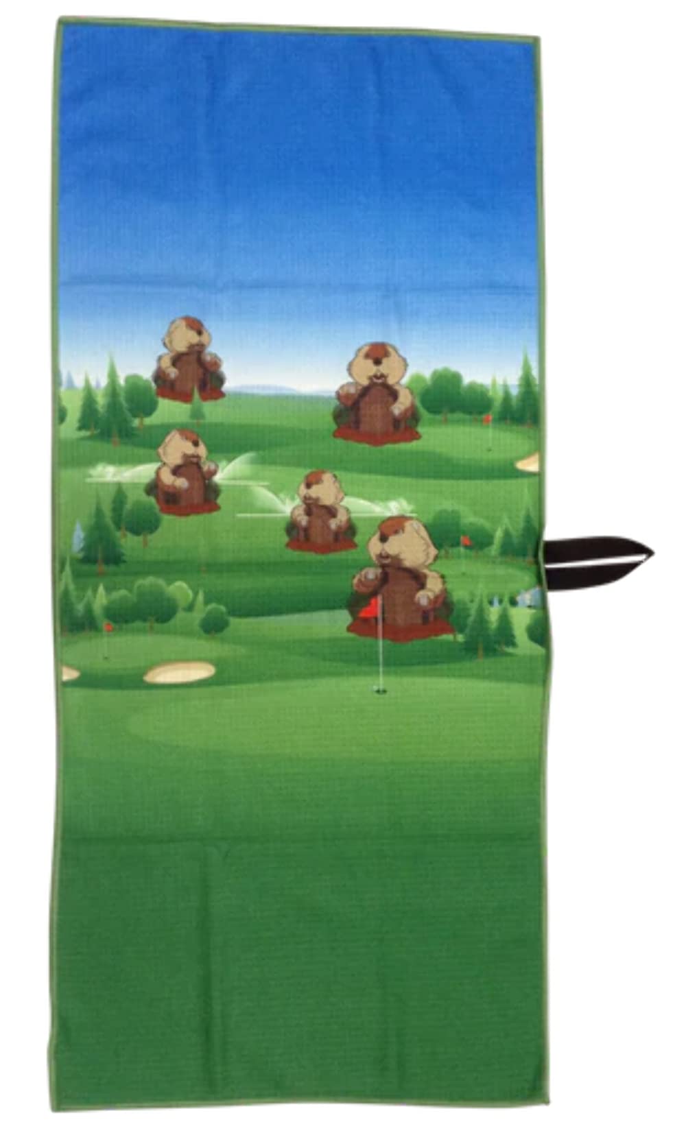 Dancing Gopher Waffle Golf Towel by ReadyGOLF - Premium Microfiber Golf Towel for Club Cleaning & Sweat Absorption - Perfect for Golf Courses, Driving Ranges & Sports Events