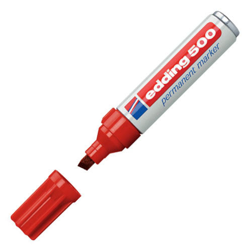 edding 500 Permanent Marker Pen Chisel Tip - Waterproof & Fade-Resistant for Labeling, Crafts & Industrial Use