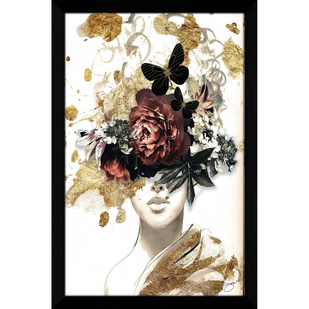 Vintage Floral Art Print by Jodi - Premium Acrylic Wall Decor for Living Room, Bedroom & Office