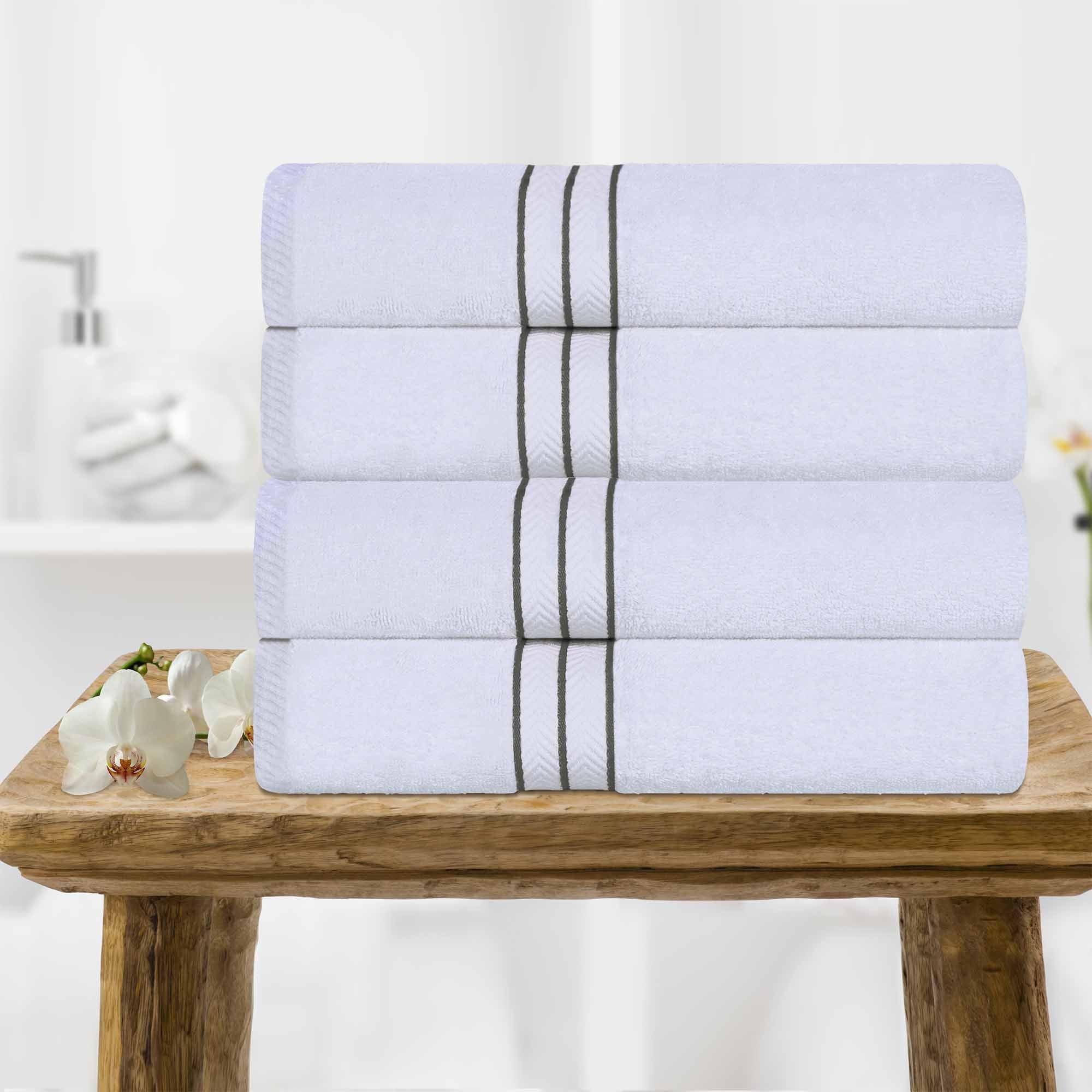 Premium Turkish Cotton 4-Piece Bath Towel Set - Ultra Soft, Absorbent & Quick-Drying for Spa, Gym & Luxury Bathroom Use