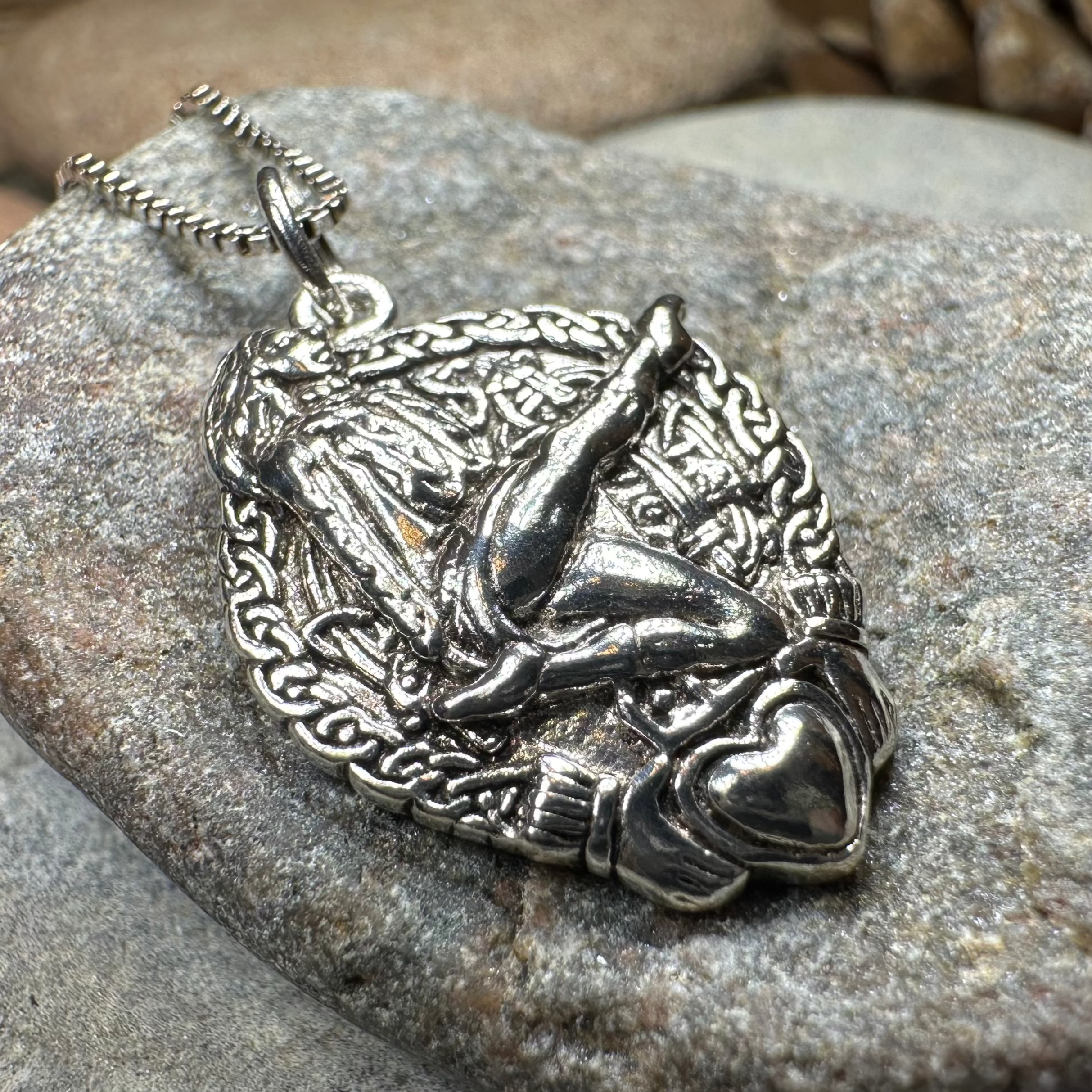 Claddagh Irish Dancer Pendant Necklace - Authentic Celtic Jewelry for Women - Perfect Gift for St. Patrick's Day, Irish Weddings & Dance Performances