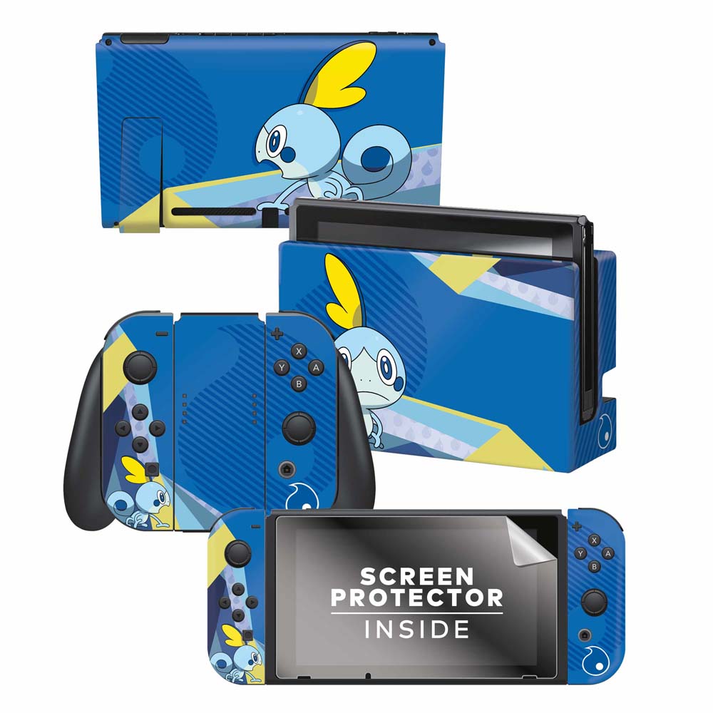 Nintendo Switch Skin & Screen Protector Set - Pokemon Sword/Shield Sobble Edition | Protective Cover for Joy-Con Controllers & Console | Perfect for Gaming, Travel & Collectors