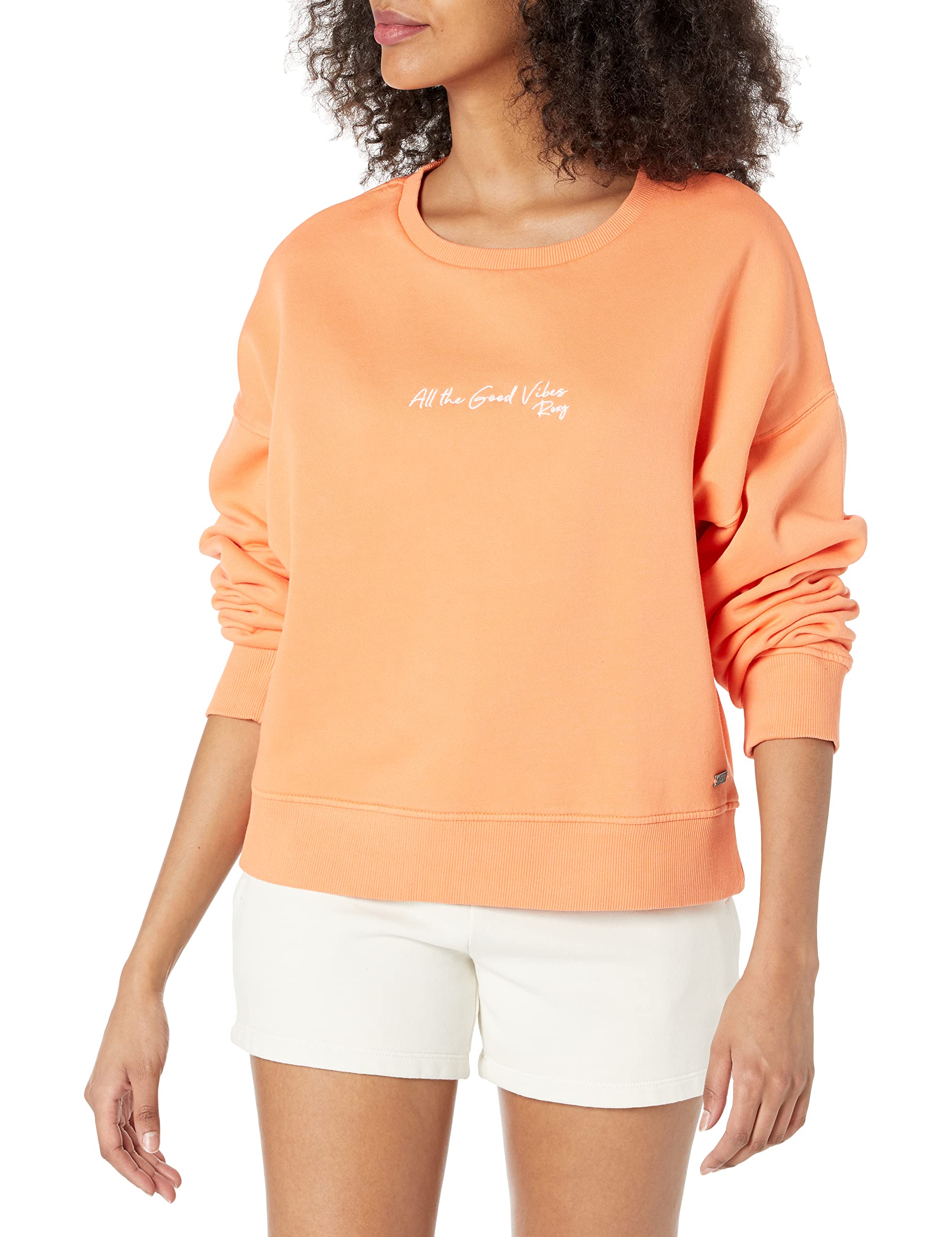 Roxy Women's Dream of Aloha Crewneck Sweatshirt | Soft Casual Pullover Sweater | Beach Vacation & Lounge Wear