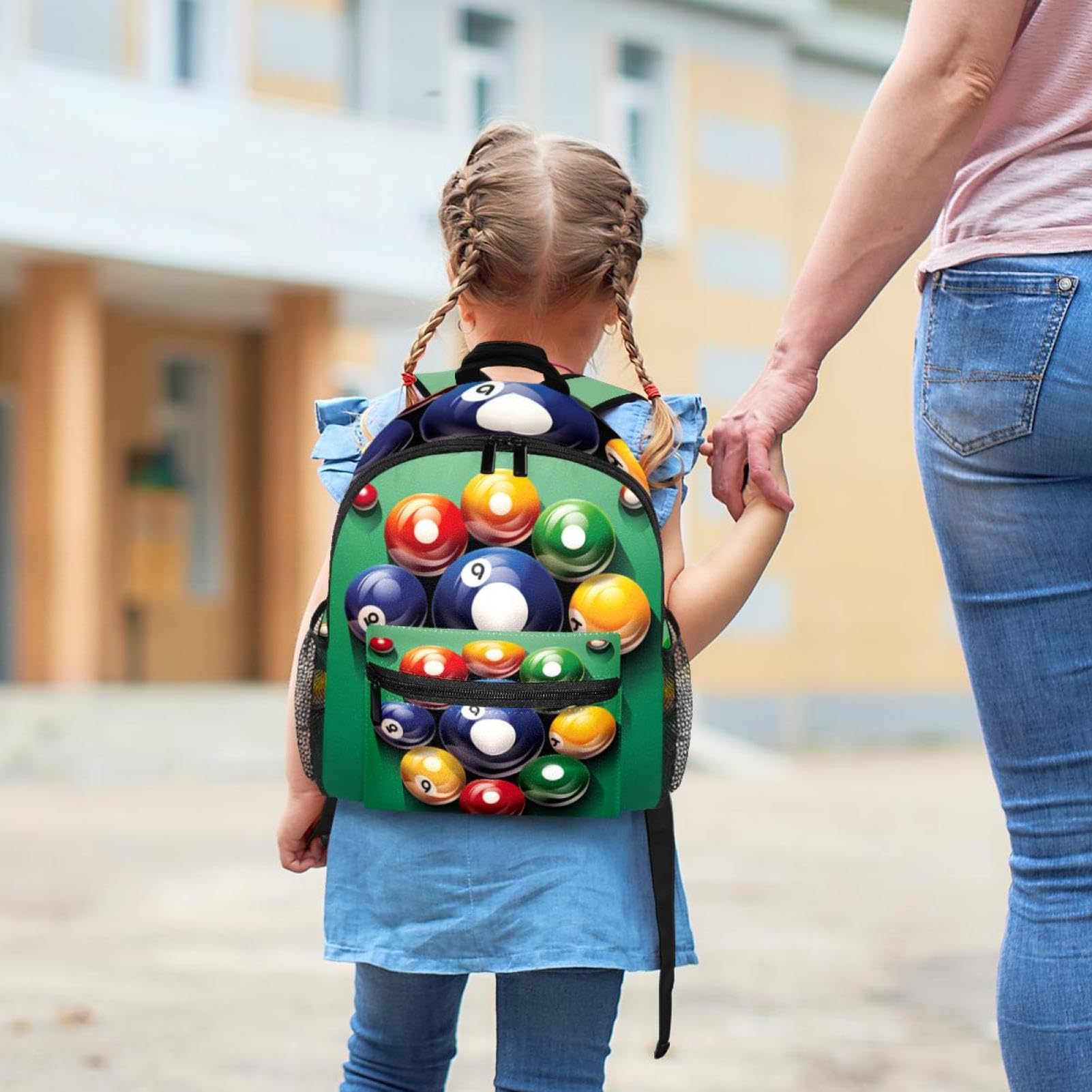 Stylish Travel Backpack for Women & Men - Durable Laptop Backpack with Billiard Design for Work, School & Outdoor Adventures