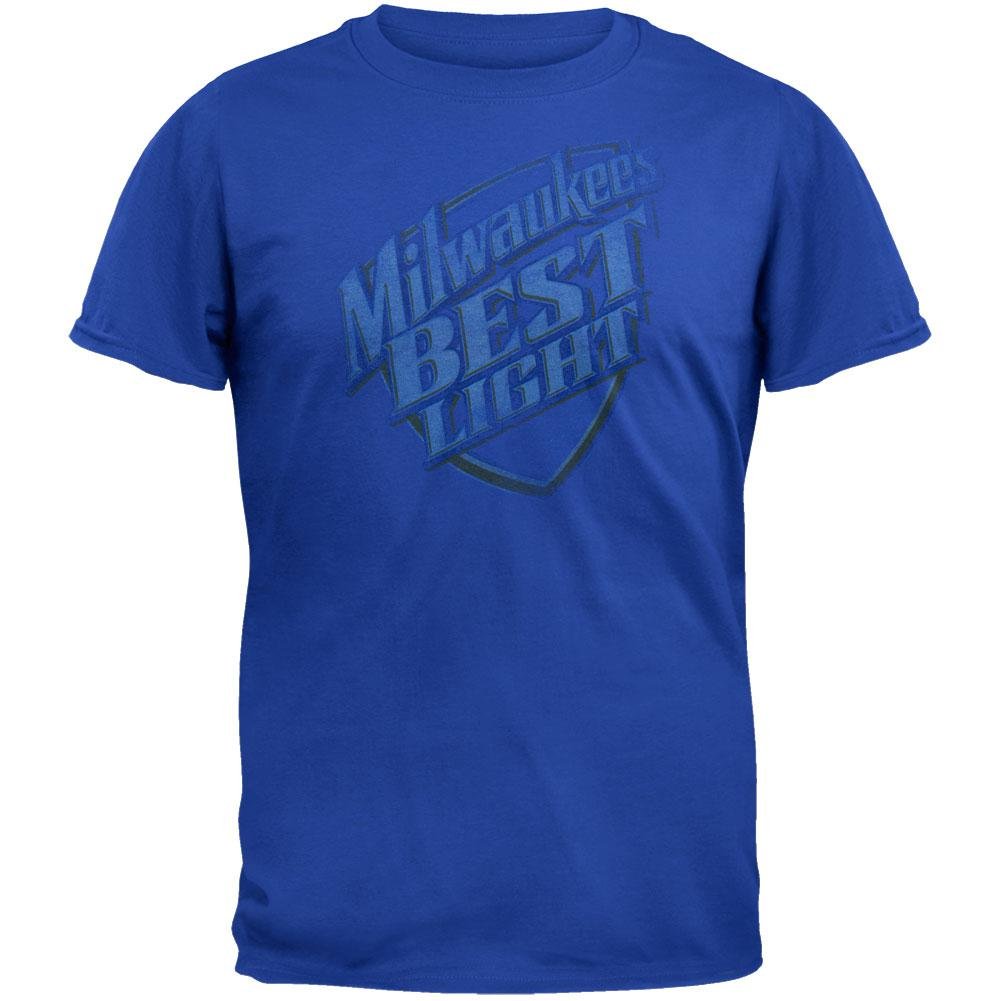 Milwaukee's Best Light Beer Distressed Flock Soft Cotton T-Shirt - Vintage Style Comfortable Tee for Casual Wear & Beer Lovers