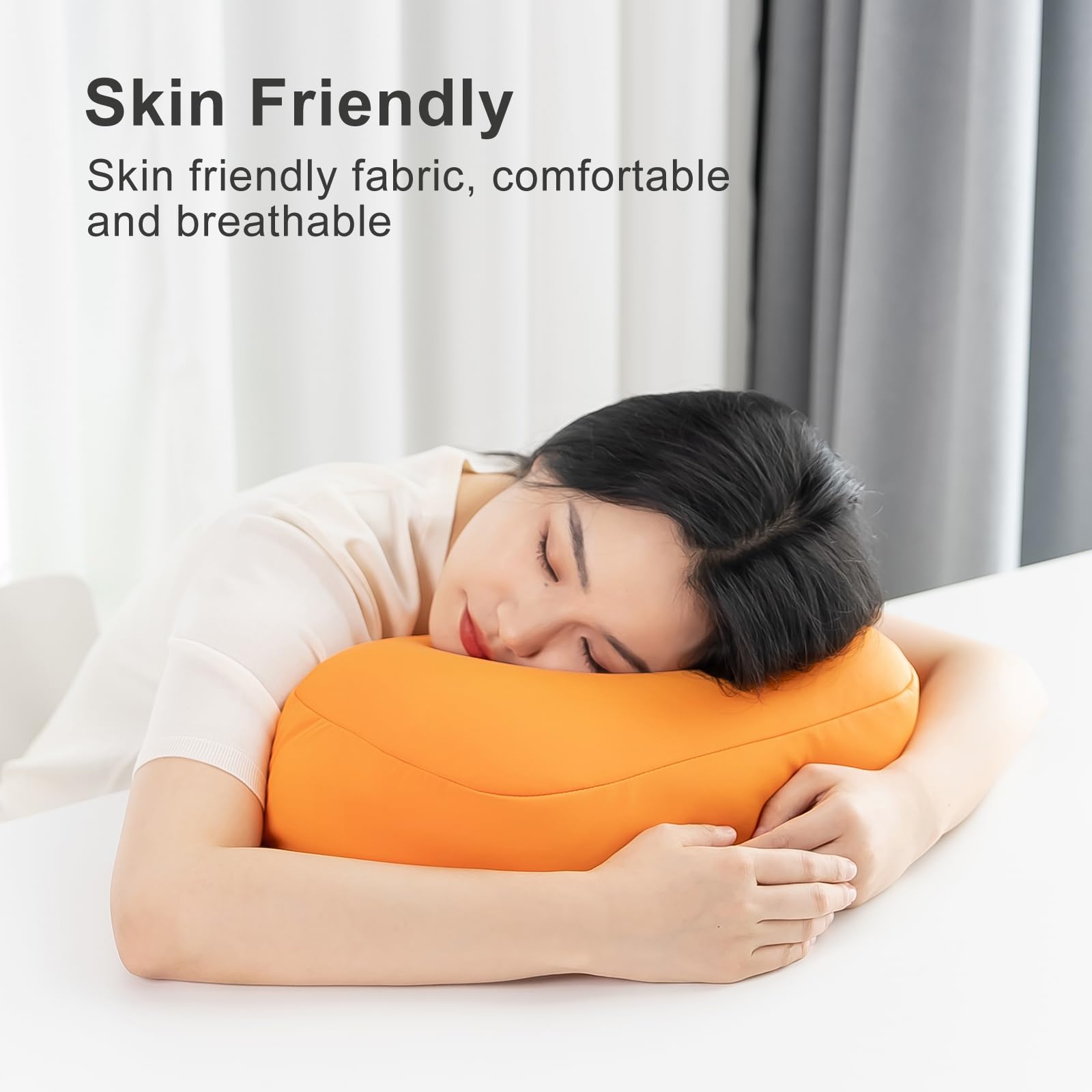 Ergonov Adjustable Book Stand & Reading Pillow for Kindle, iPad, Tablet - Comfortable Beanbag Base for Bed, Desk, Sofa - Reduces Neck Strain - Perfect Gift for Book Lovers (Orange) - Ideal for Cozy Reading, Studying, and Relaxing at Home