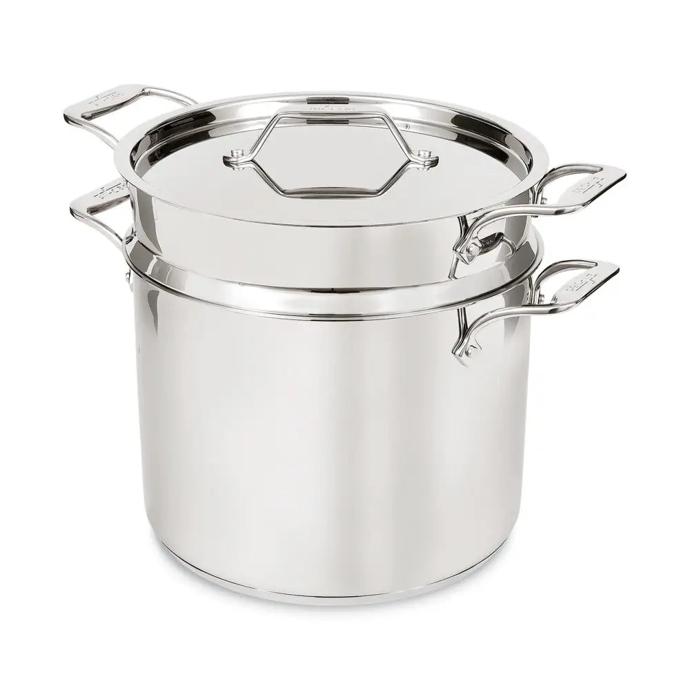 All-Clad 12-Quart Stainless Steel Multi-Cooker with Removable Insert & Glass Lid - Perfect for Slow Cooking, Braising, and Meal Prep in Large Families