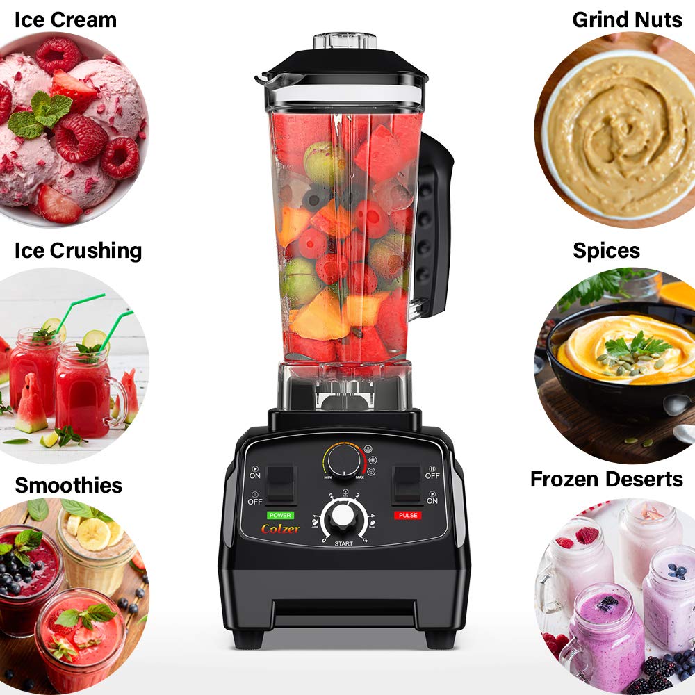 2200W High-Power Professional Countertop Blender - 2L Glass Jar for Smoothies, Shakes & Food Prep - Built-in Timer, Quiet Operation - Perfect for Home Kitchens, Juice Bars & Healthy Lifestyles