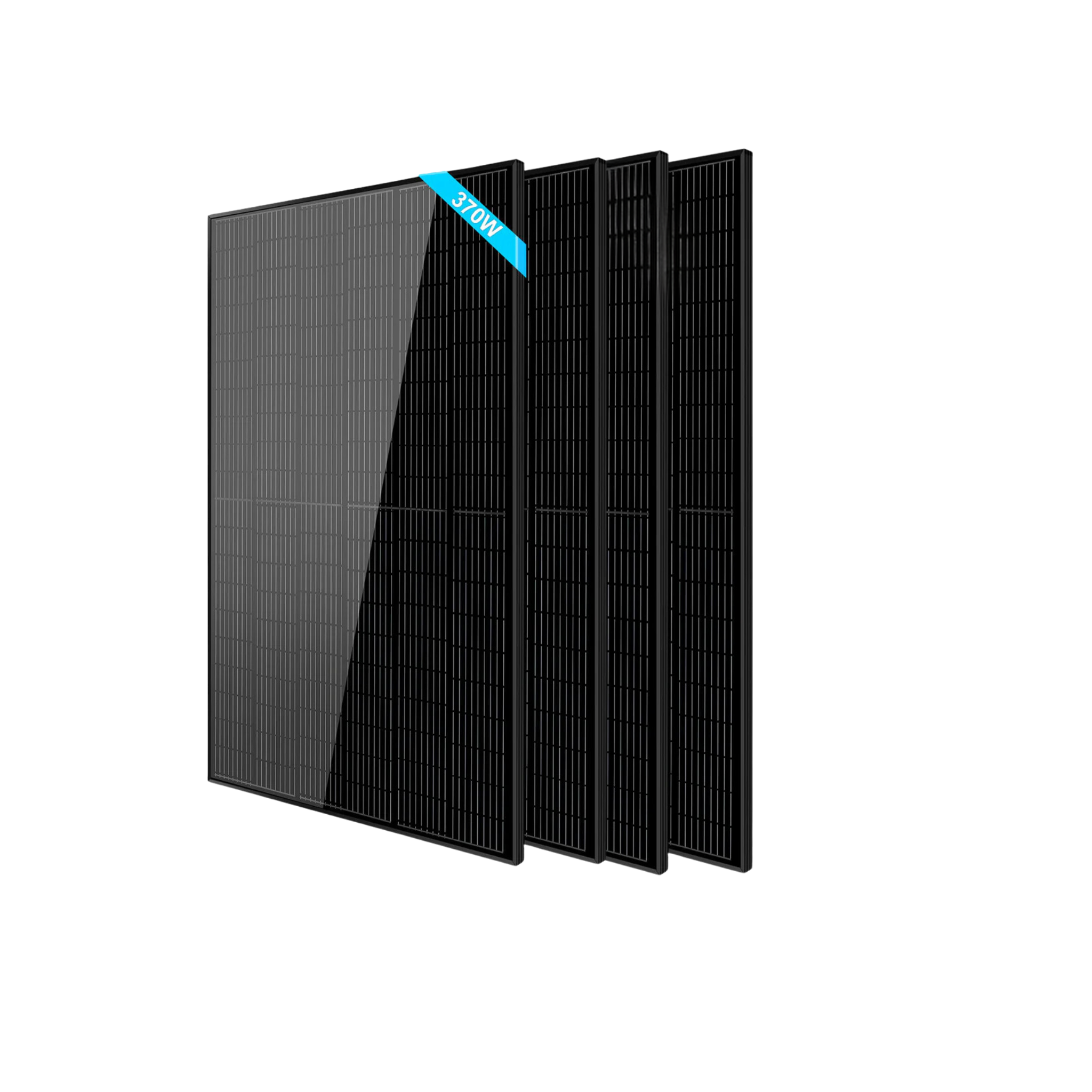 SunGoldPower 370W Monocrystalline Black PERC Solar Panel - High Efficiency 370 Watt Solar Module for Home, RV & Off-Grid Power Systems | Durable Weather-Resistant Design for Residential & Commercial Solar Projects