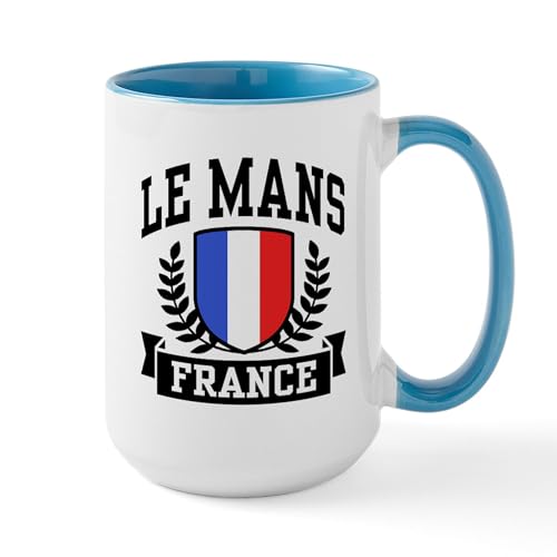 White/Blue Inside - Le Mans France Large Mug