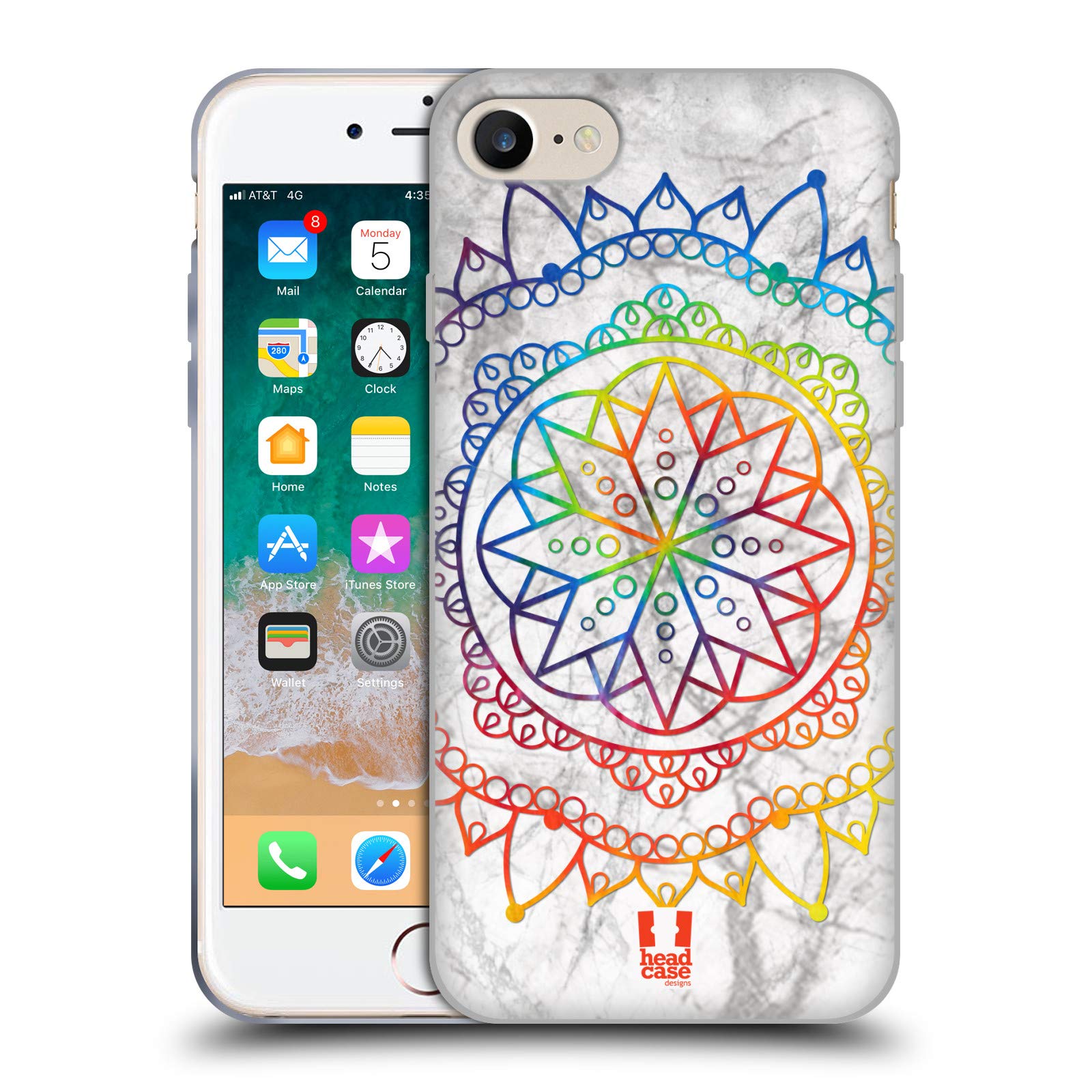 Colorful Marbles & Mandala Soft Gel Phone Case for Apple iPhone 7/8/SE (2020 & 2022) - Protective Slim Cover with Artistic Design - Perfect for Everyday Use, Work & Travel
