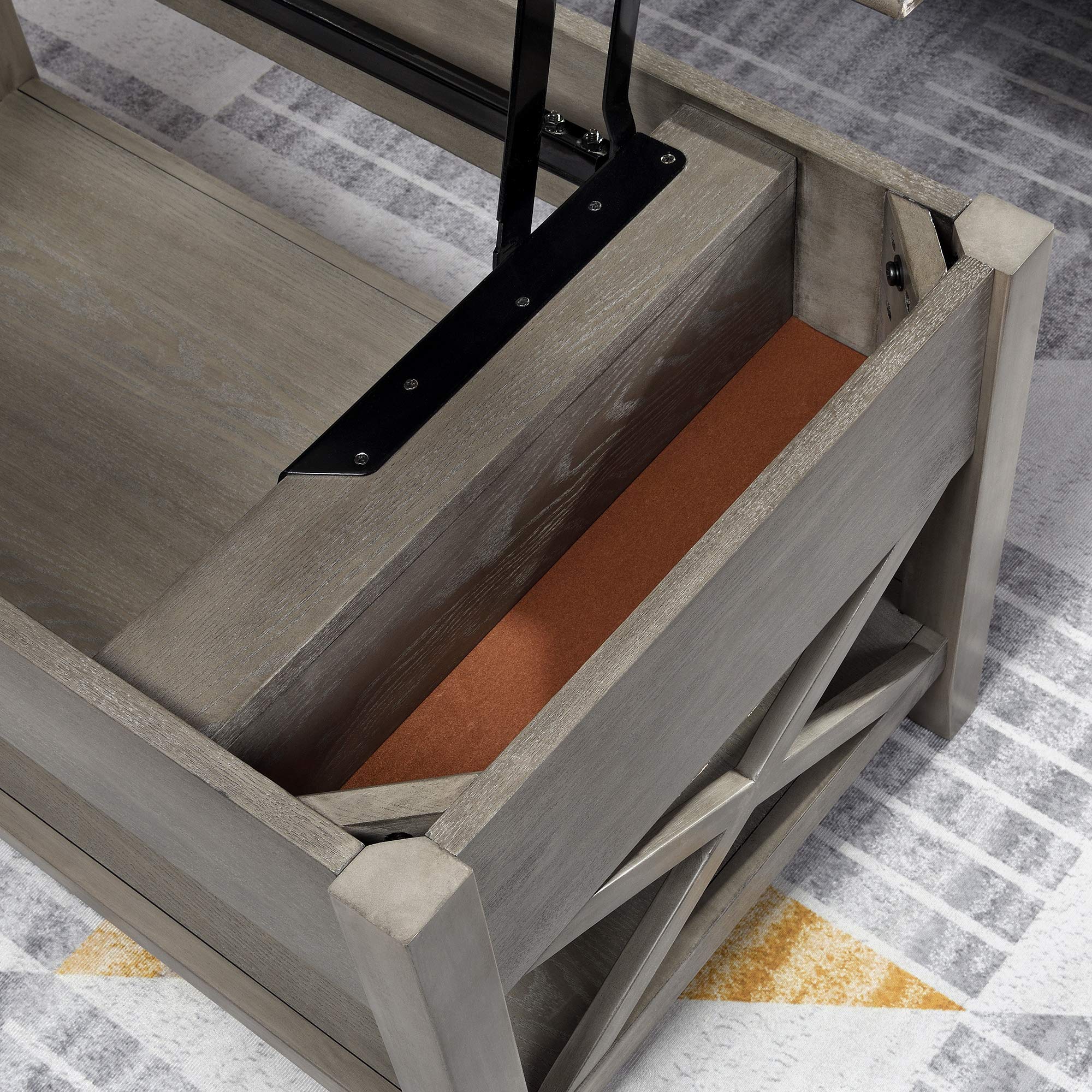 FirsTime & Co. Gray Allendale Lift Top Coffee Table - 39 x 19 x 21.5 Inches, Solid Wood, Modern Design for Living Room, Home Office | Perfect for Small Spaces, Storage & Multi-Functional Use