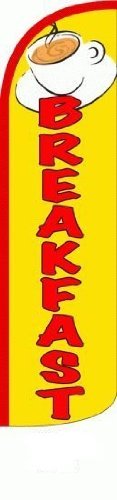 Yellow Windless Feather Swooper Flag Banner Kit - 14 Foot Pole Set with Safety Orange Stake for Outdoor Events, Beach Parties & Garden Decor