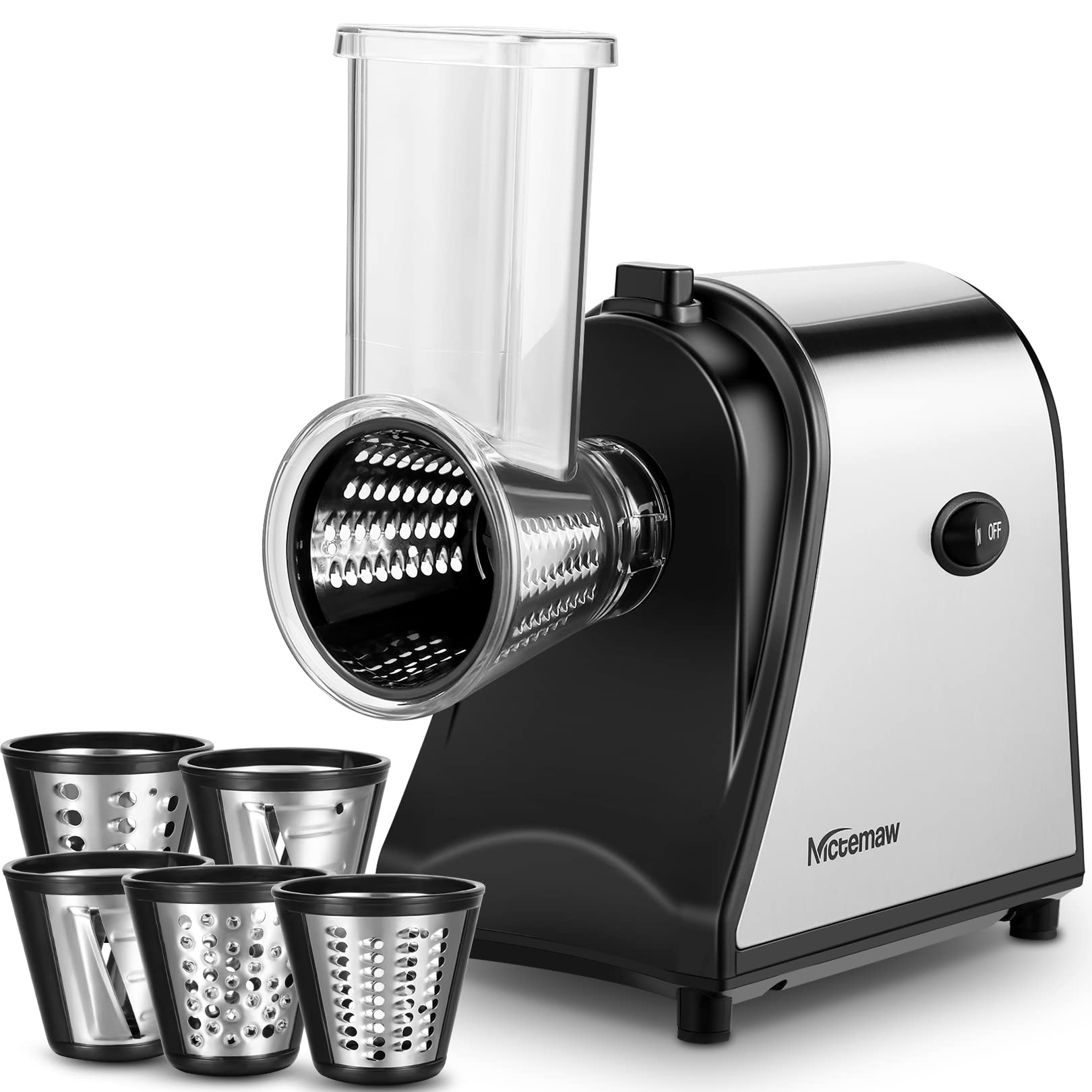 Homdox Electric Cheese Grater & Slicer - 3-in-1 Kitchen Appliance for Shredding, Slicing & Chopping - Perfect for Cheese, Vegetables & Salad Making - Ideal for Home Cooking, Meal Prep & Entertaining