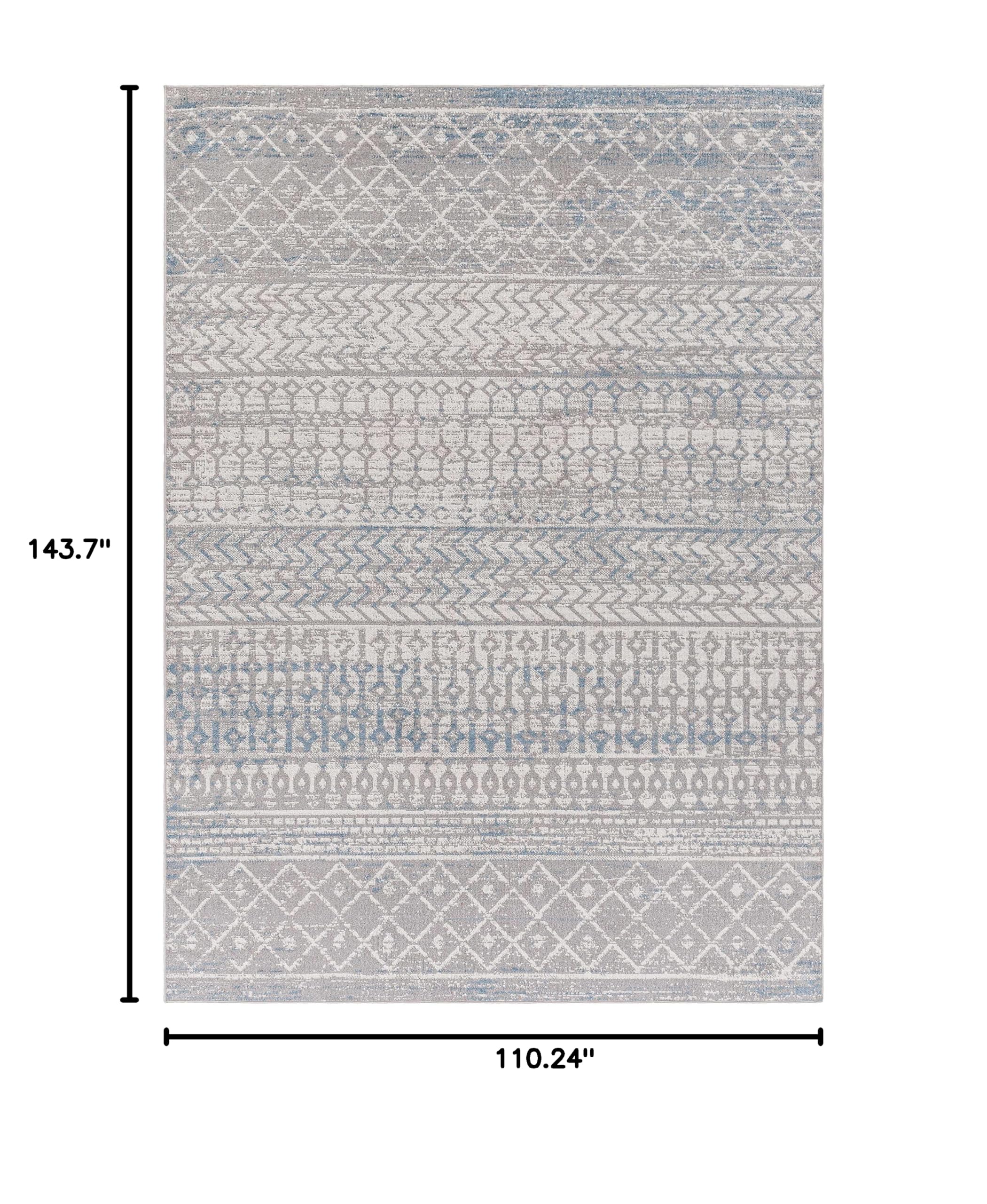 Hauteloom Springbok Machine Washable Area Rug - Blue & Gray - 9'3