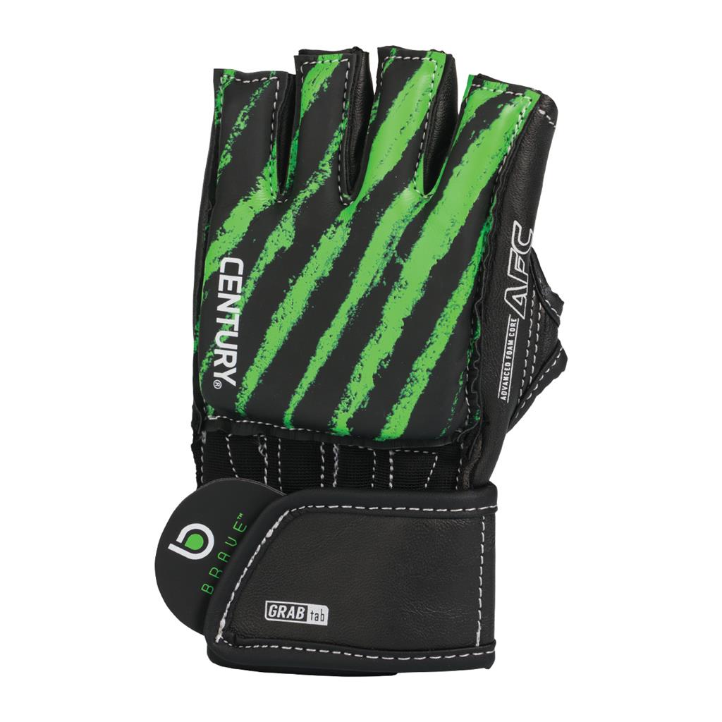 Brave Youth Open Palm Gloves - Black & Green - Perfect for Weightlifting, Gym Workouts & Cross Training