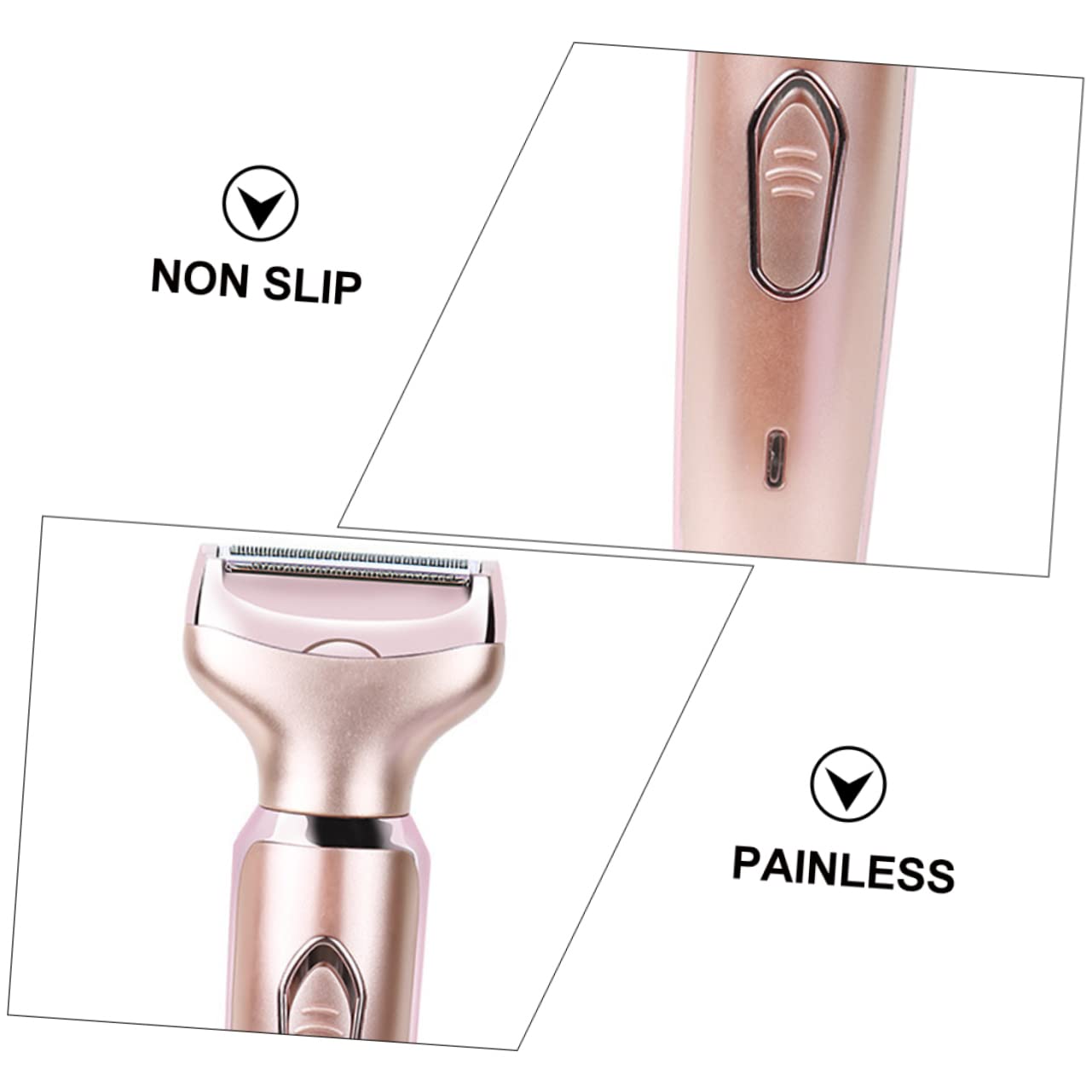 FOMIYES 2-in-1 Rechargeable Women's Hair Removal Shaver - Painless Trimmer for Face, Lips, Chin, Bikini, Arms & Legs | At-Home Hair Removal & Grooming for Smooth Skin