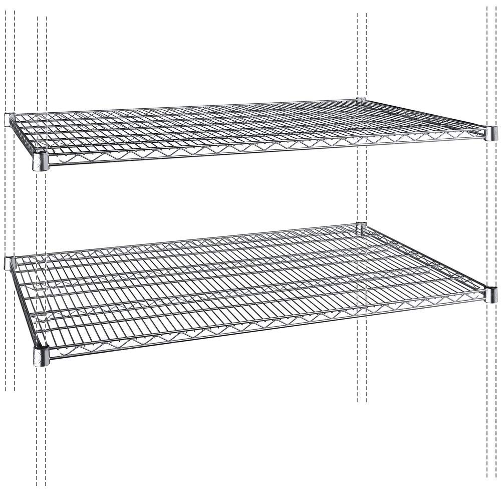Chrome Wire Shelves - Pack of 2 | Heavy Duty Storage Shelving Unit 30