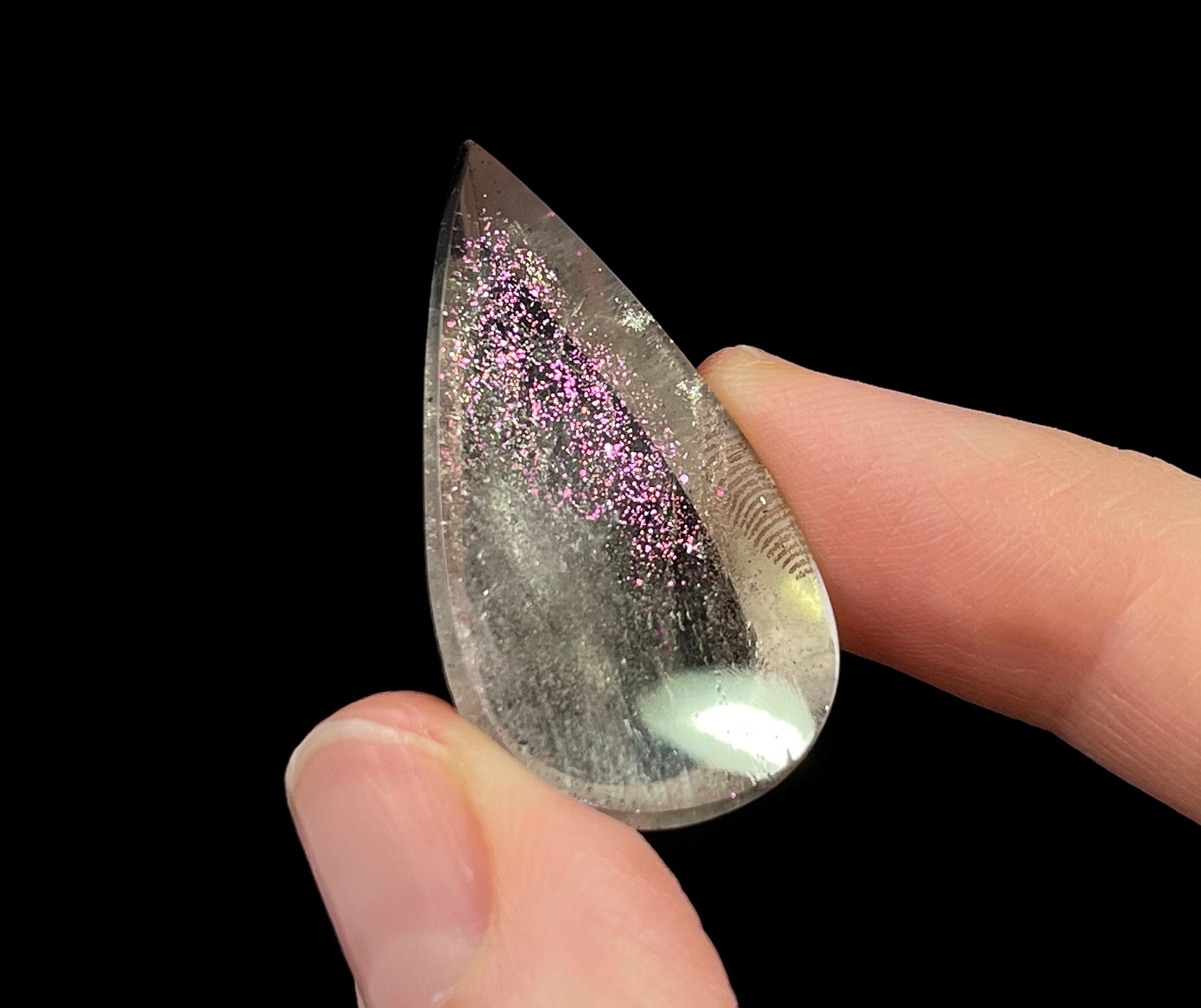 Natural Pink Fire Quartz Crystal Teardrop - COVELLITE Gemstone for Jewelry Making, Healing & Meditation (52060) | Perfect for Necklaces, Earrings & Spiritual Practices