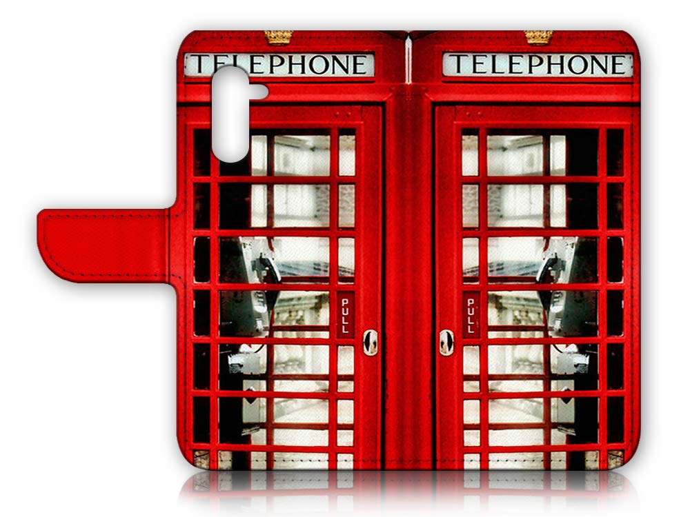 Premium Flip Wallet Phone Case for Samsung Galaxy Note 10 - British Red Phone Booth Design (Model A0096) | Perfect for Business Professionals & Travel Protection