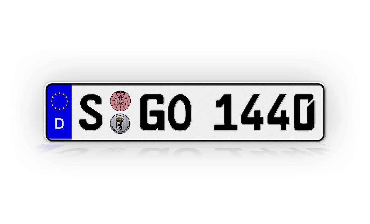 Personalized Custom Text German License Plate - Novelty Euro Style Aluminum Tag - Made in USA - Perfect for Car Shows, Themed Parties & German Car Enthusiasts