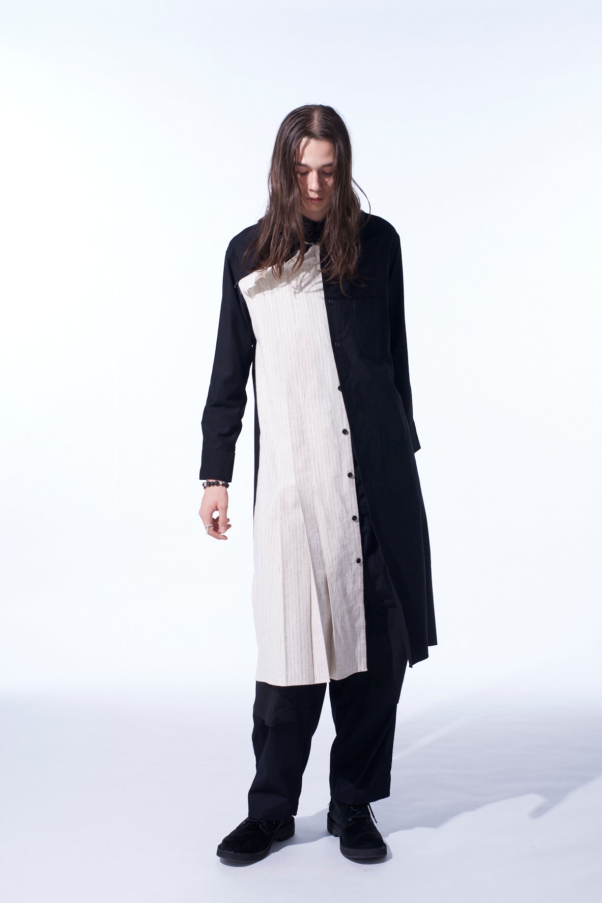 Stylish Cotton Twill Shirt Dress with Striped Pleated Fabric - Perfect for Casual Outings, Office Wear & Spring Fashion | Women's Comfortable & Trendy Dress