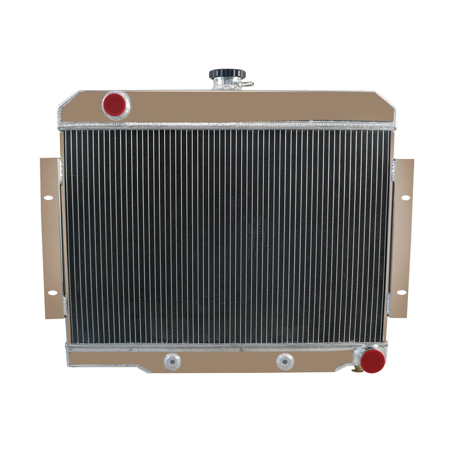 Alloyworks 3-Row Aluminum Radiator with Fan Shrouds Kit - Compatible with 1972-1986 Jeep CJ5 CJ6 CJ7 (L4, L6, V8 Engines) - High-Performance Cooling for Off-Road & Daily Driving