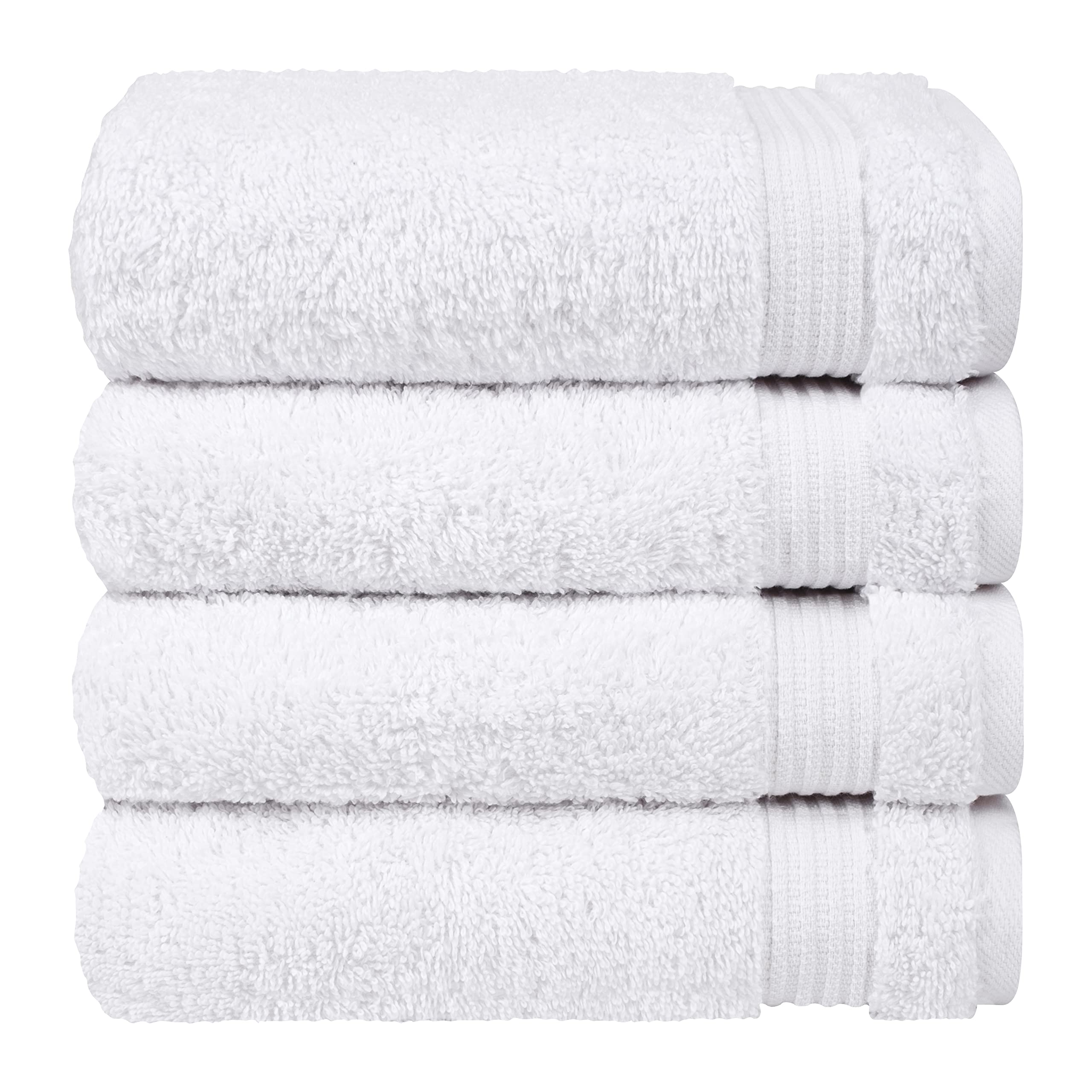 Premium 100% Cotton Turkish Hand Towels Set of 4 - Ultra Soft & Absorbent Bathroom Towels for Face & Hands - White Luxury Bath Towels for Spa, Guest Bathroom & Hotel Use