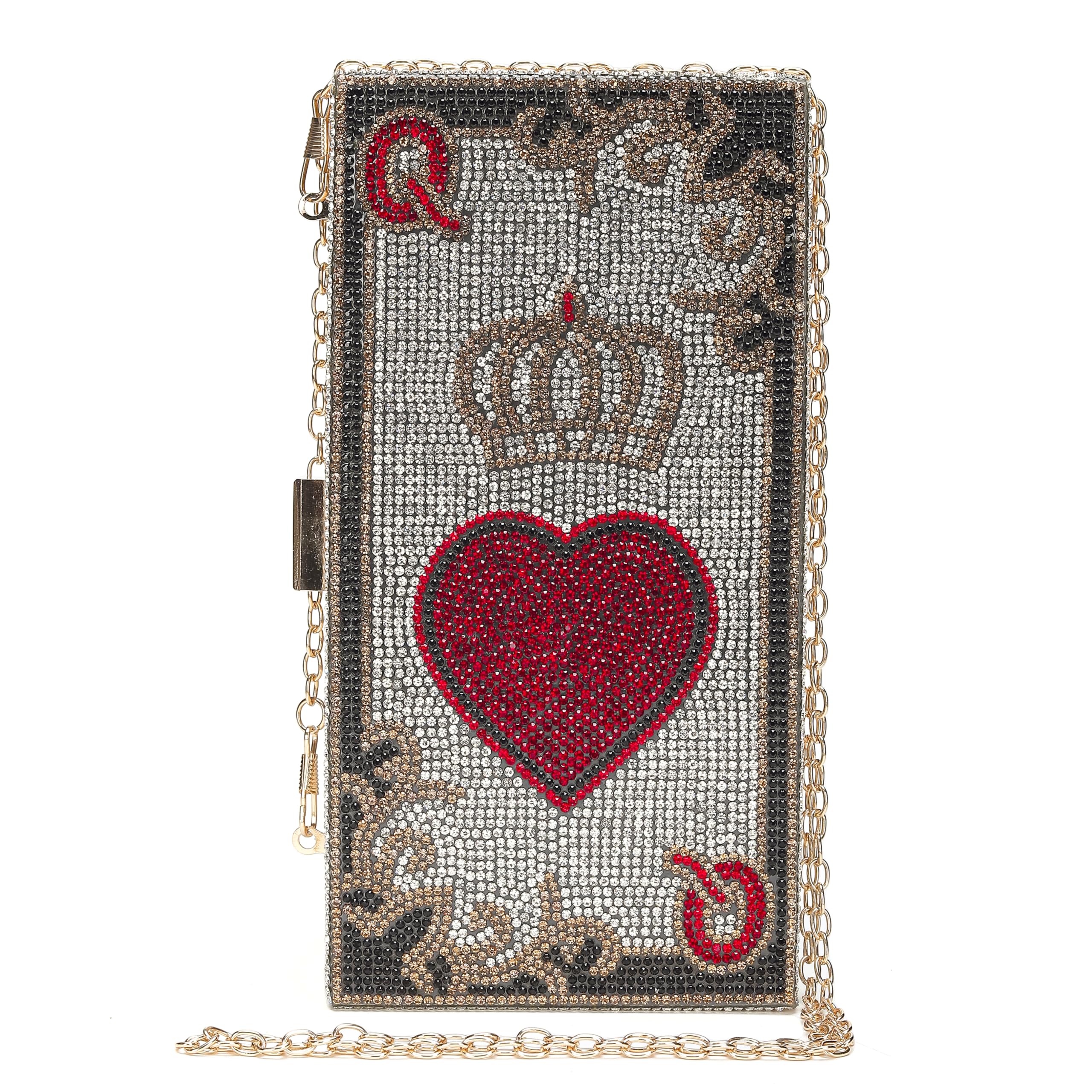 Diamond Women's Evening Clutch Bag - Pearl & She Minaudiere Purse with Stack of Cash Dollars Crystal Design | Perfect for Parties, Weddings & Formal Events