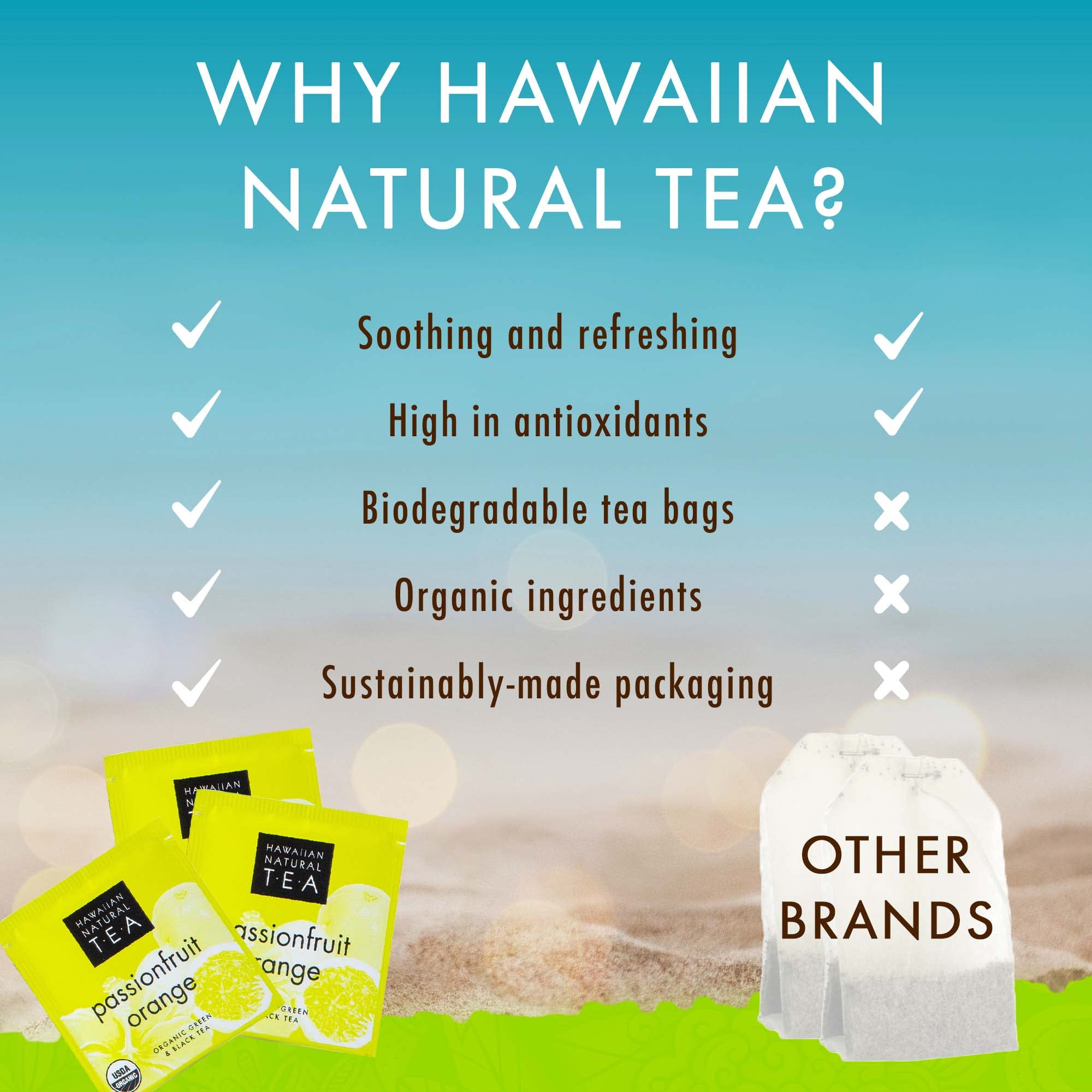 Organic Hawaiian Passion Fruit Orange Tea - Tropical Green & Black Tea Blend, 20 Tea Bags | Antioxidant-Rich, Caffeine-Free | Perfect for Daily Relaxation, Gifts & Afternoon Tea Time