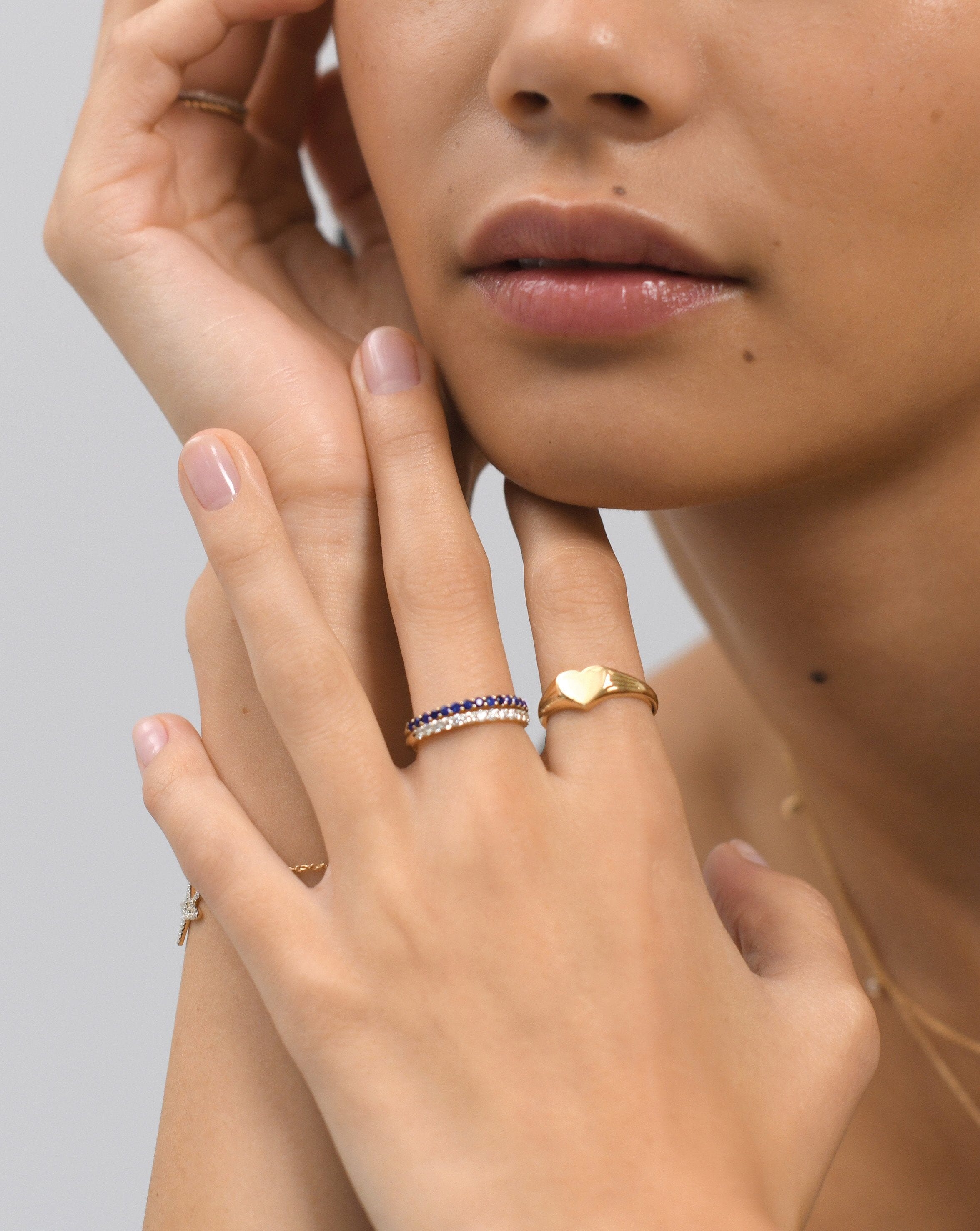 14K Solid Gold Half Sapphire Eternity Ring for Women - Genuine Blue Sapphire Wedding Band, Anniversary Gift for Her, Perfect for Engagement, Promise Rings & Special Occasions