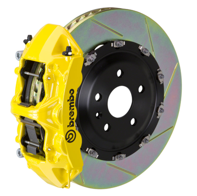 Brembo GT 6 Piston Front Big Brake Kit - Yellow T1 Slotted Rotors for Dodge Challenger/Charger/Magnum 2006-2014 (SRT8 Models Only) | High Performance Braking System for Racing & Street Use
