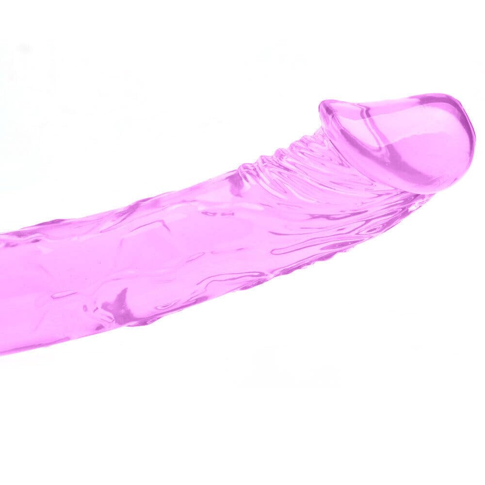 Honeypleasures 18 Inch Realistic Double Ended Dildo - Dual Sided for Vaginal & Anal Play - Perfect for Couples, Girl on Girl or Solo Use - Soft Pink Silicone Adult Toy for Intimate Pleasure & BDSM Scenes