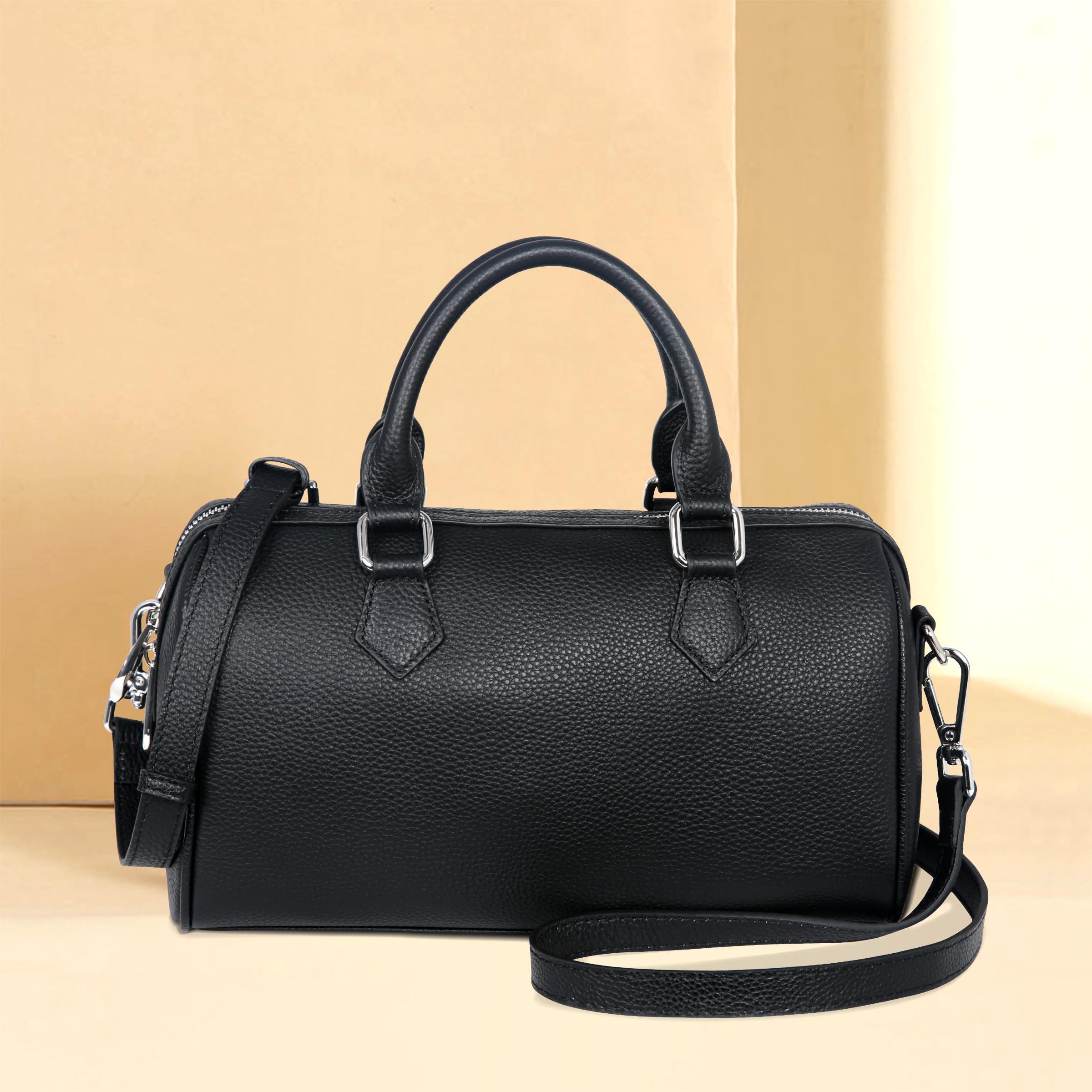 HESHE Genuine Leather Top Handle Bags for Women - Stylish Tote, Satchel & Shoulder Bag - Designer Crossbody Purse for Work, Travel & Everyday Use