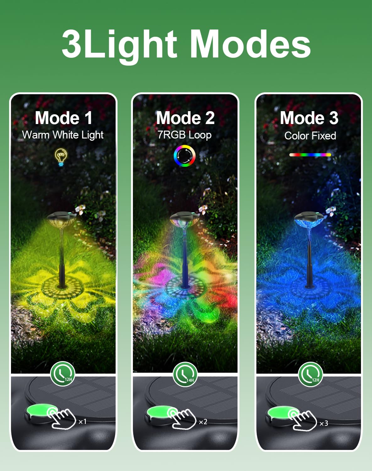 6 Pack Solar Pathway Lights Outdoor - Waterproof Garden Lights with 3 Modes (Clover Design) for Yard, Lawn & Walkway - Solar Powered Landscape Lighting Lasts 14 Hours - Perfect for Patio, Driveway & Backyard Decoration