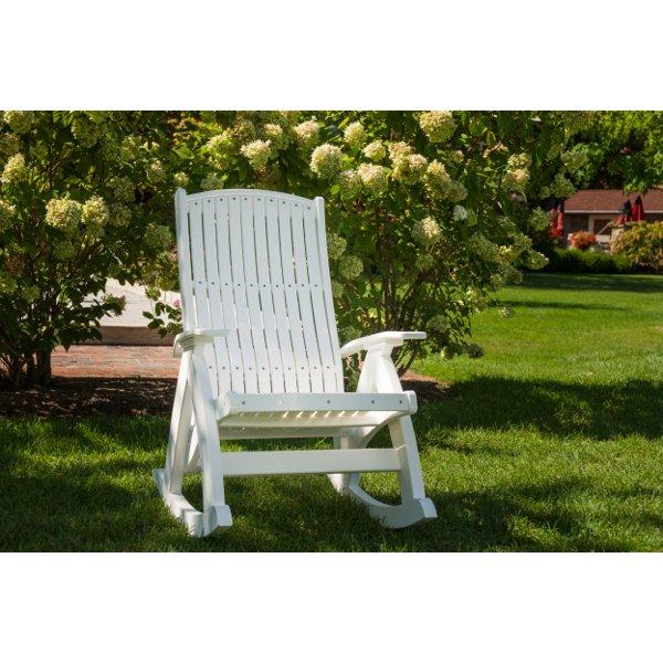 Poly Comfort Rocker - Ergonomic Outdoor Rocking Chair with Cushion for Patio, Garden, and Porch Relaxation