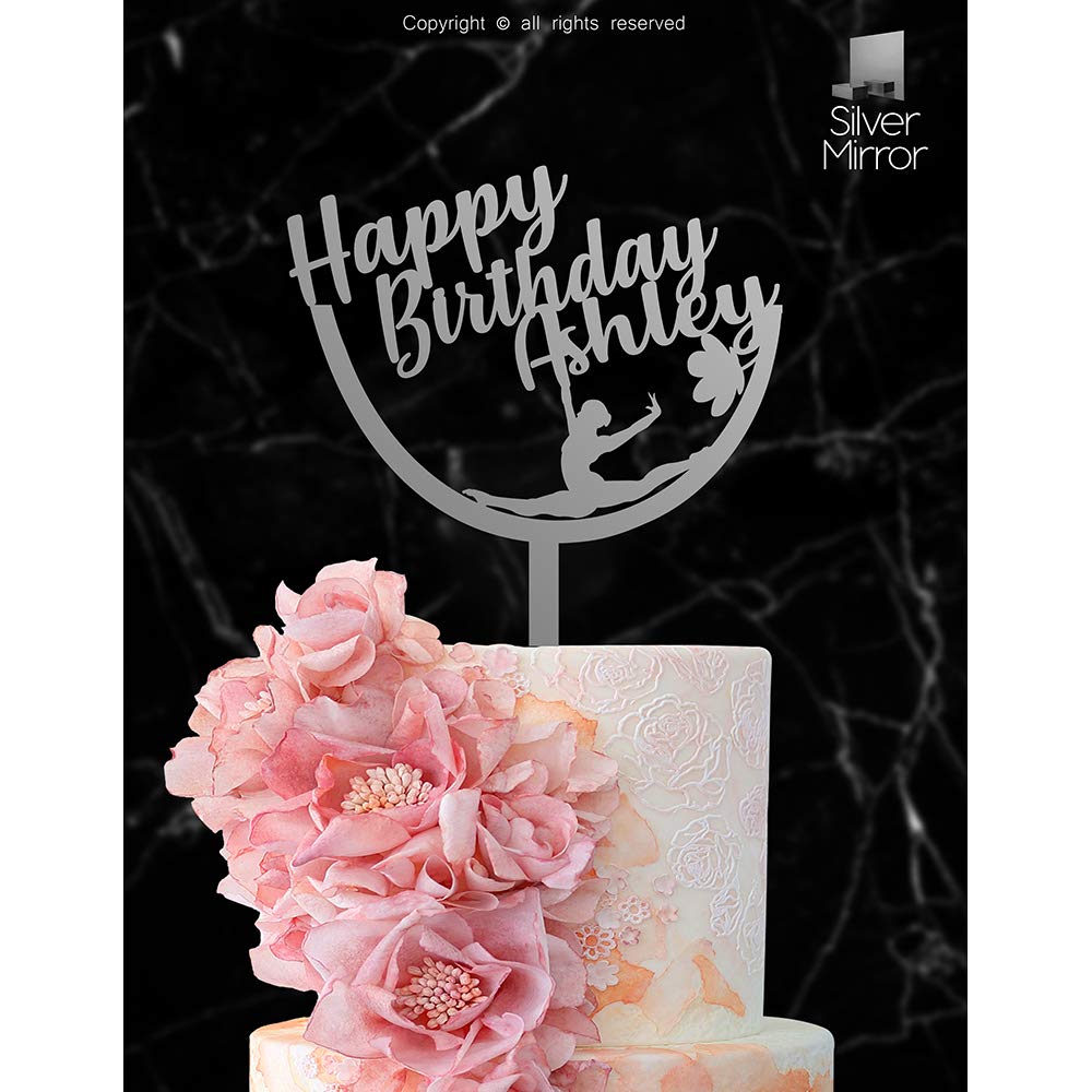 Custom Princess Birthday Cake Topper - Personalized Age Engraved Cake Decor for Girls (Silver Mirror) | Perfect for Princess Themed Birthday Parties, Baby Showers & Special Celebrations