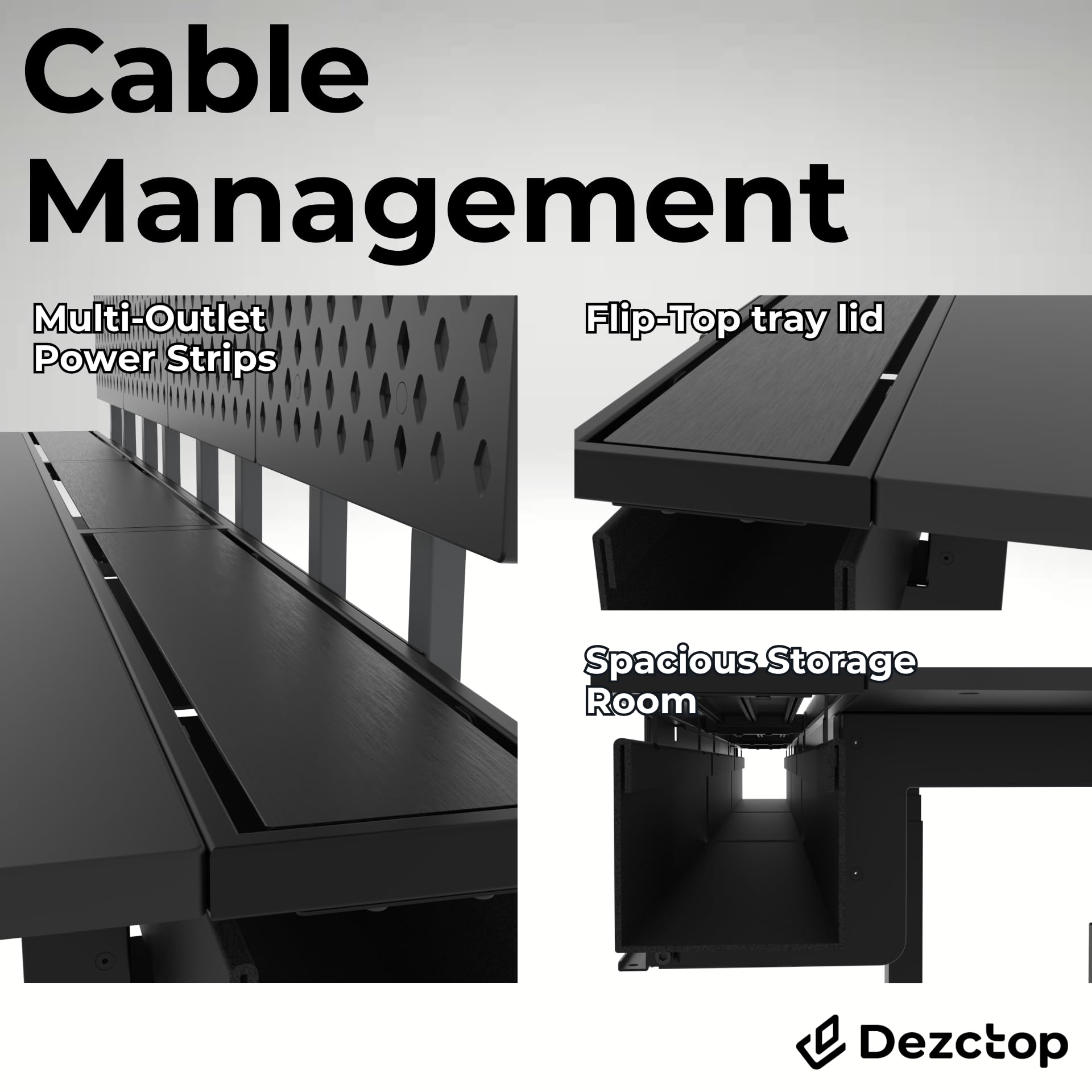 Bifrost Elite Ergonomic Height Adjustable Gaming Desk - 47 x 28 Inches Computer Workstation with Cable Management, Pegboard & Shelves - Home Office Standing Desk in Matte Black - Perfect for Gaming, Remote Work & Study Setup