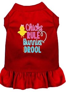 Chicks Rule Screen Print Dog Dress - Cute & Colorful Pet Outfits for Small & Medium Dogs - Perfect for Parties, Photos & Daily Walks