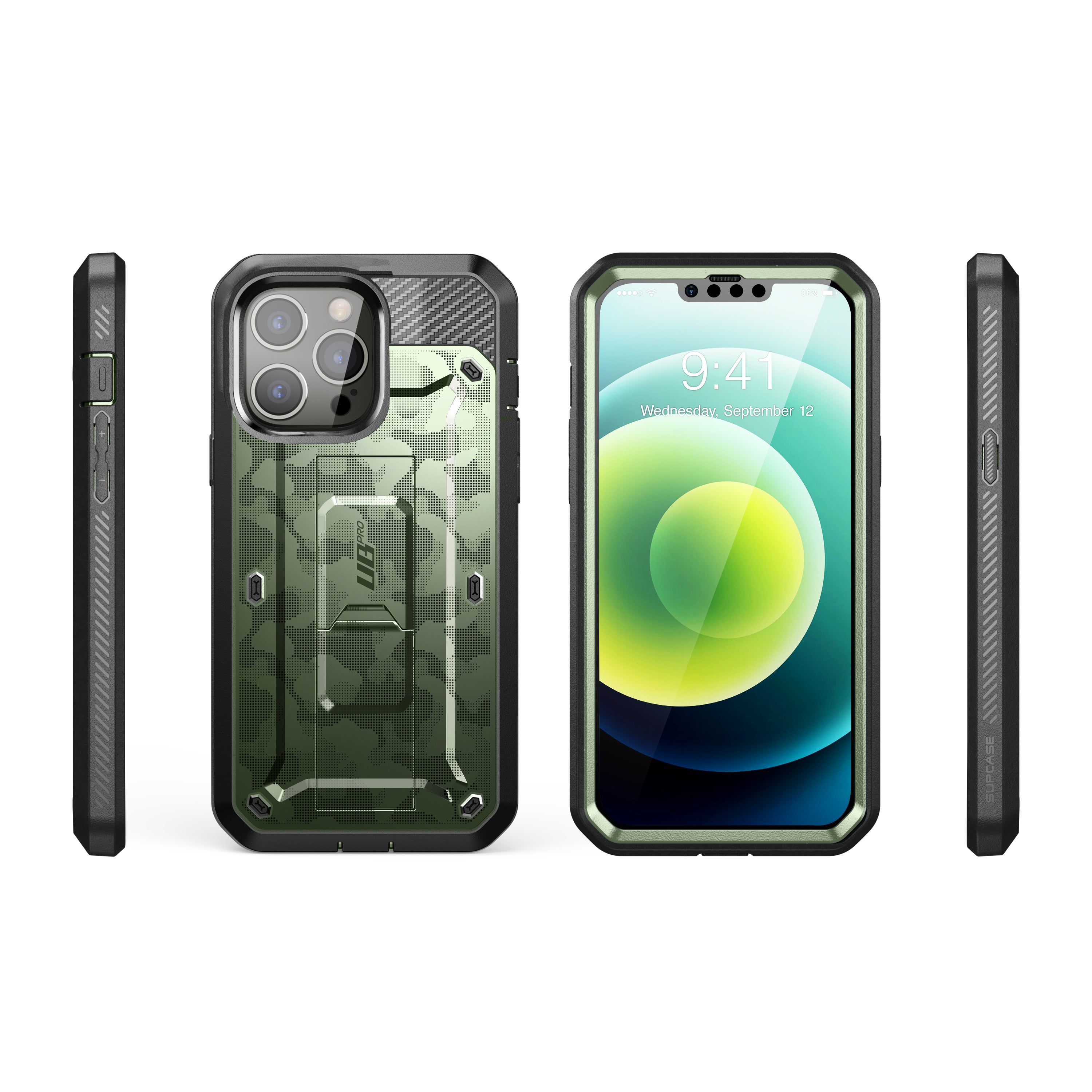 iPhone 13 Pro Max Case 6.7 Inch | Unicorn Beetle Pro Rugged Protective Cover with Green Camo Design | Shockproof, Military-Grade Protection | Perfect for Outdoor Adventures, Construction Work & Extreme Sports