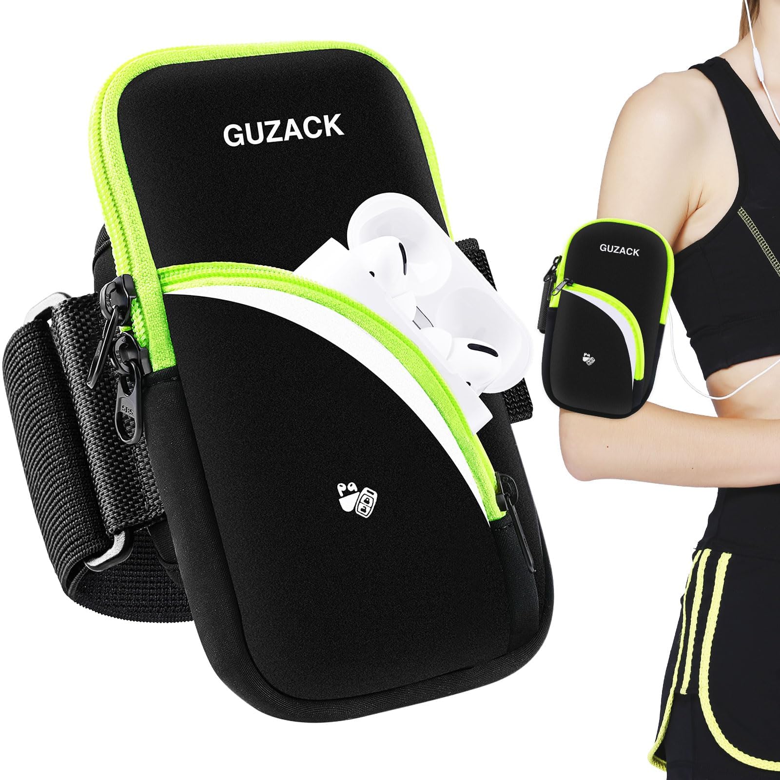 Running Armband Phone Holder - Adjustable Sports Armband for iPhone 15/14/13/12/11 Pro Max/XS/Plus & Samsung Galaxy/Pixel (Fits up to 6.9