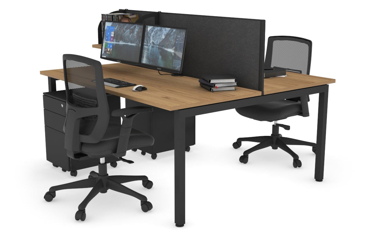 Quadro Square Legs 2 Person Office Workstation Desk - 1200L x 700W Modern Shared Workspace Solution for Home & Business Offices