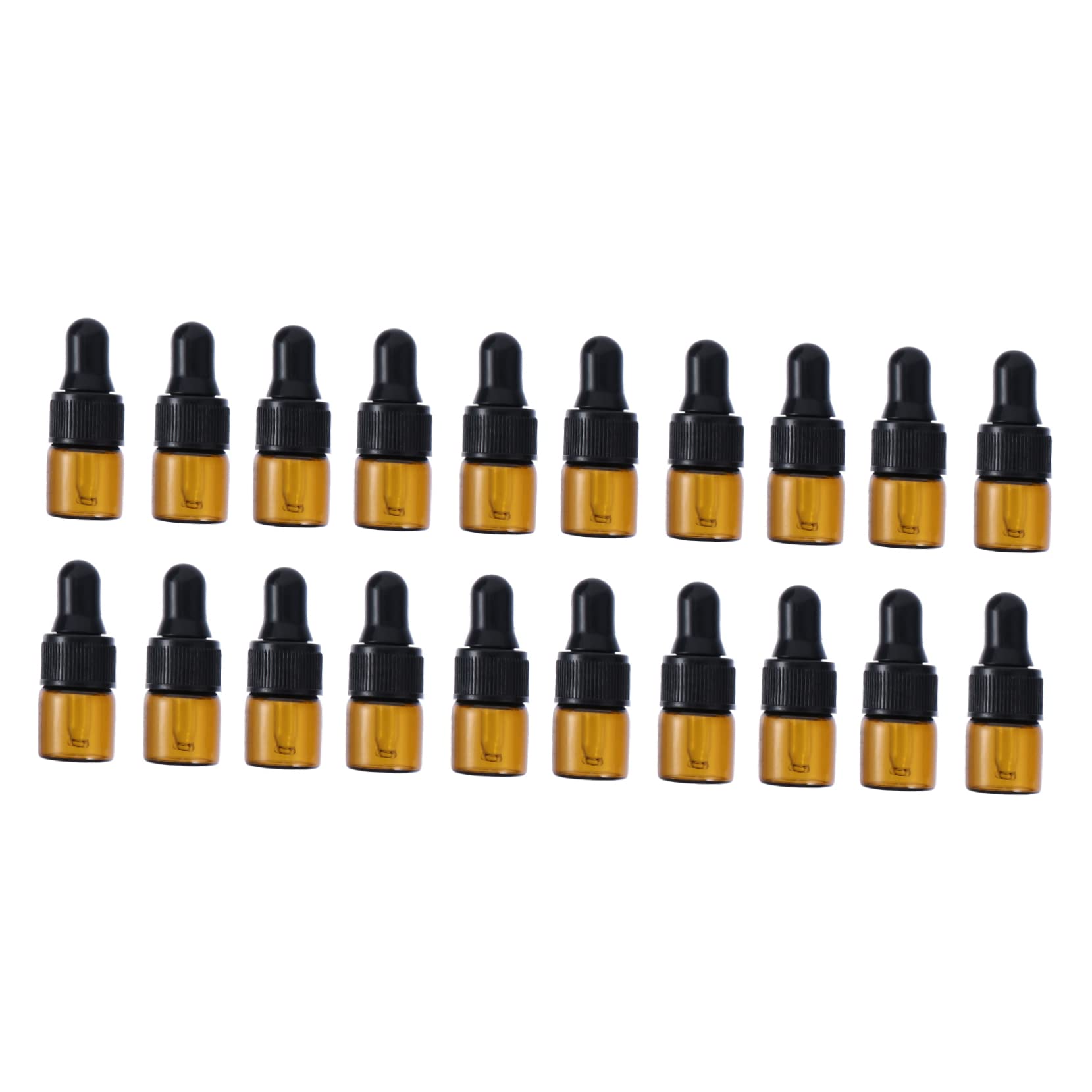 FOMIYES 50pcs Amber Glass Dropper Bottles - Small Essential Oil Containers with Lids, Refillable Travel Dropper Bottles for Aromatherapy, DIY Blends & Toiletries | Perfect for Essential Oils, Perfumes, Liquid Soaps & Skincare Products