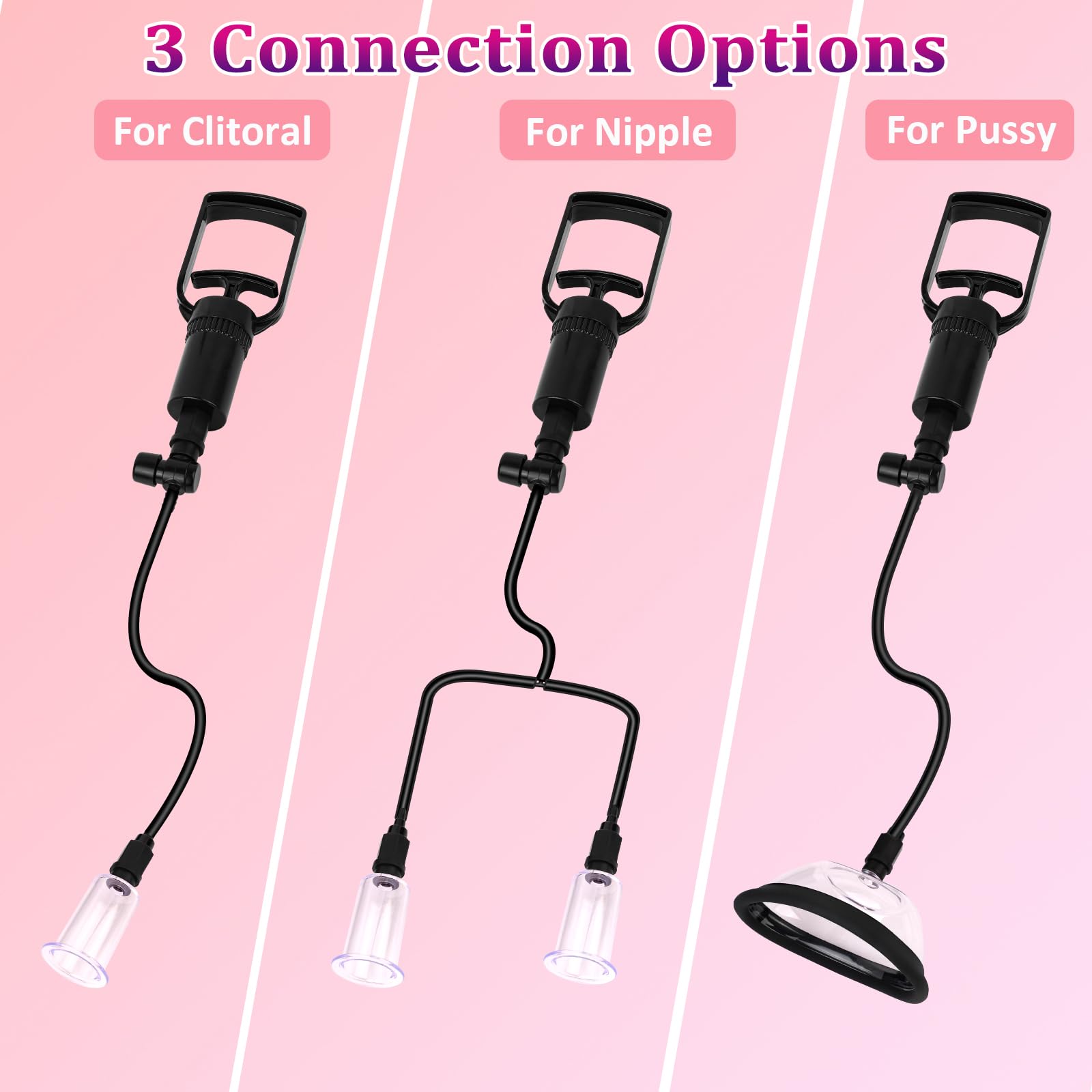 Premium Vacuum Pump for Women - 4-in-1 Nipple and Vagina Suction Set with 2 Pussy Cups & 2 Nipple Cups - Sensual Enhancement for Couples Play, Solo Pleasure & Intimate Exploration