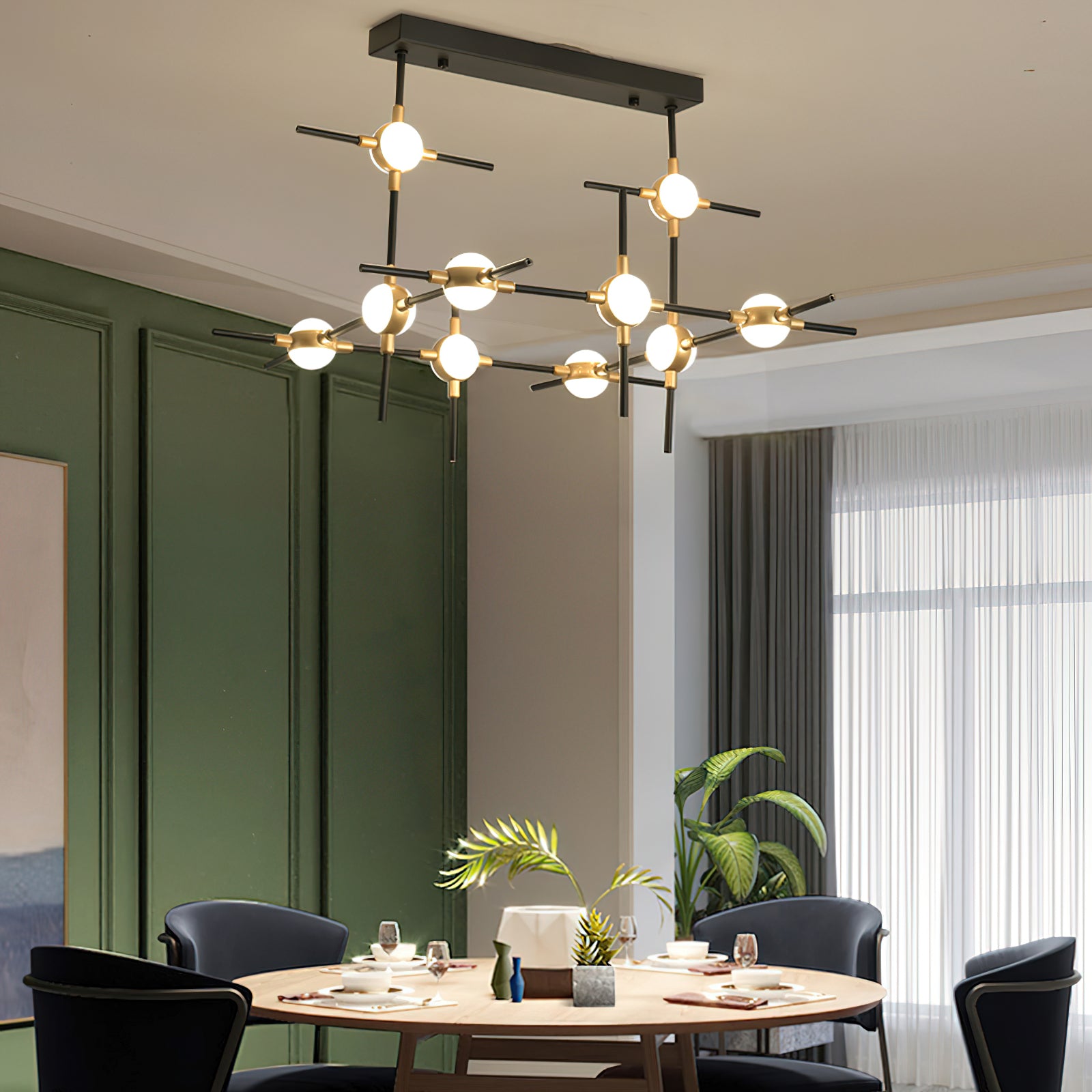 Dorney Modern Floating Ball Ceiling Light Fixture - LED Hanging Sphere Pendant Lamp for Living Room, Bedroom, Dining Room and Office Lighting Decor