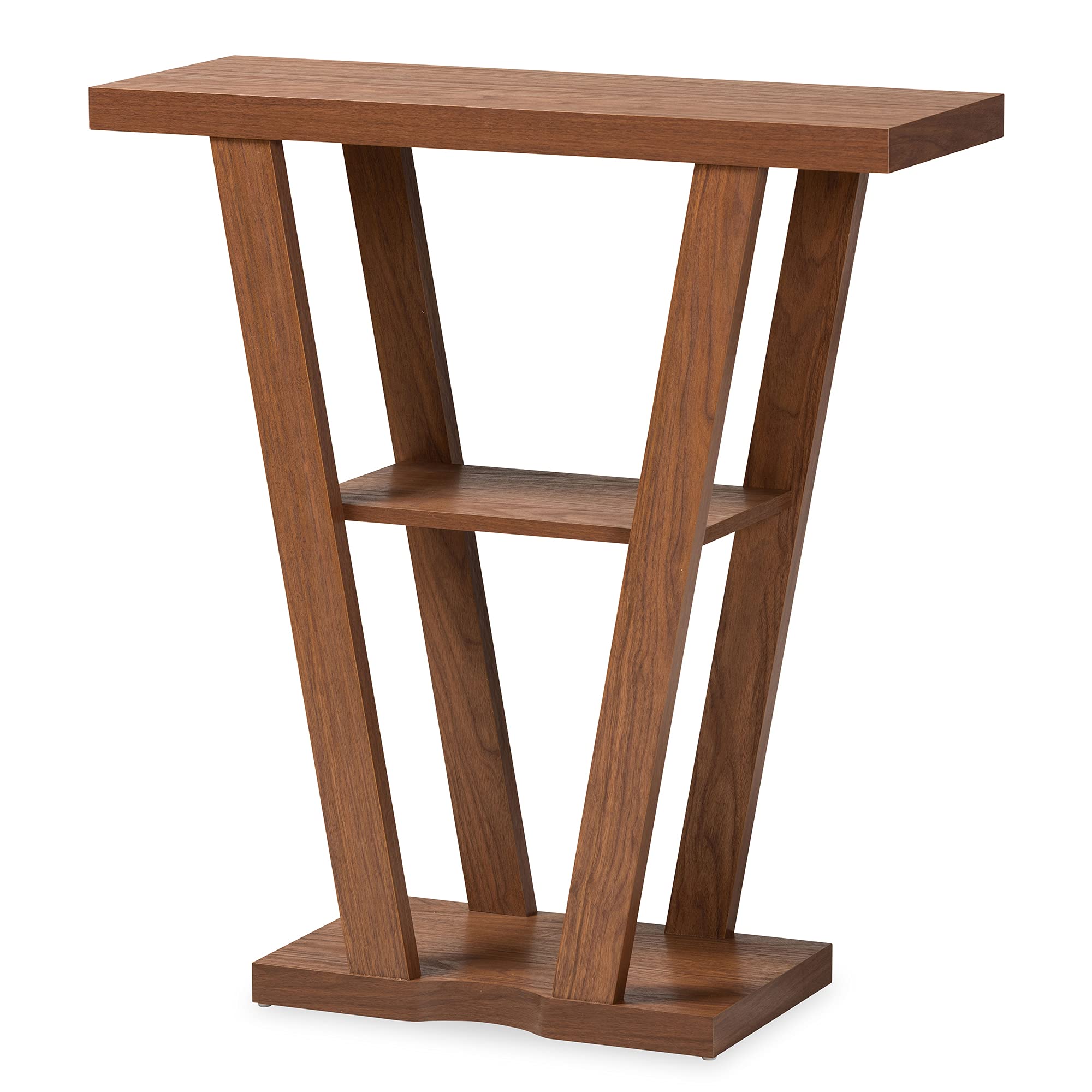 Baxton Studio Boone Console Table - Solid Wood Entryway Table, Walnut Brown Finish - Perfect for Hallway, Living Room & Home Decor