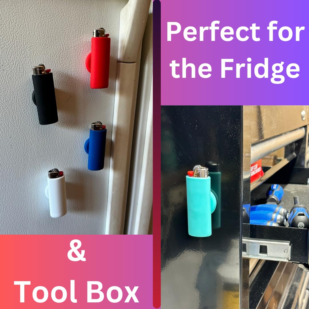 Magnetic Lighter Holder for BIC Lighters - Strong Magnet Attaches to Fridge, Toolbox & Shelves (J6 Compatible, Lighter Not Included) - Perfect for Home, Office & Outdoor Use