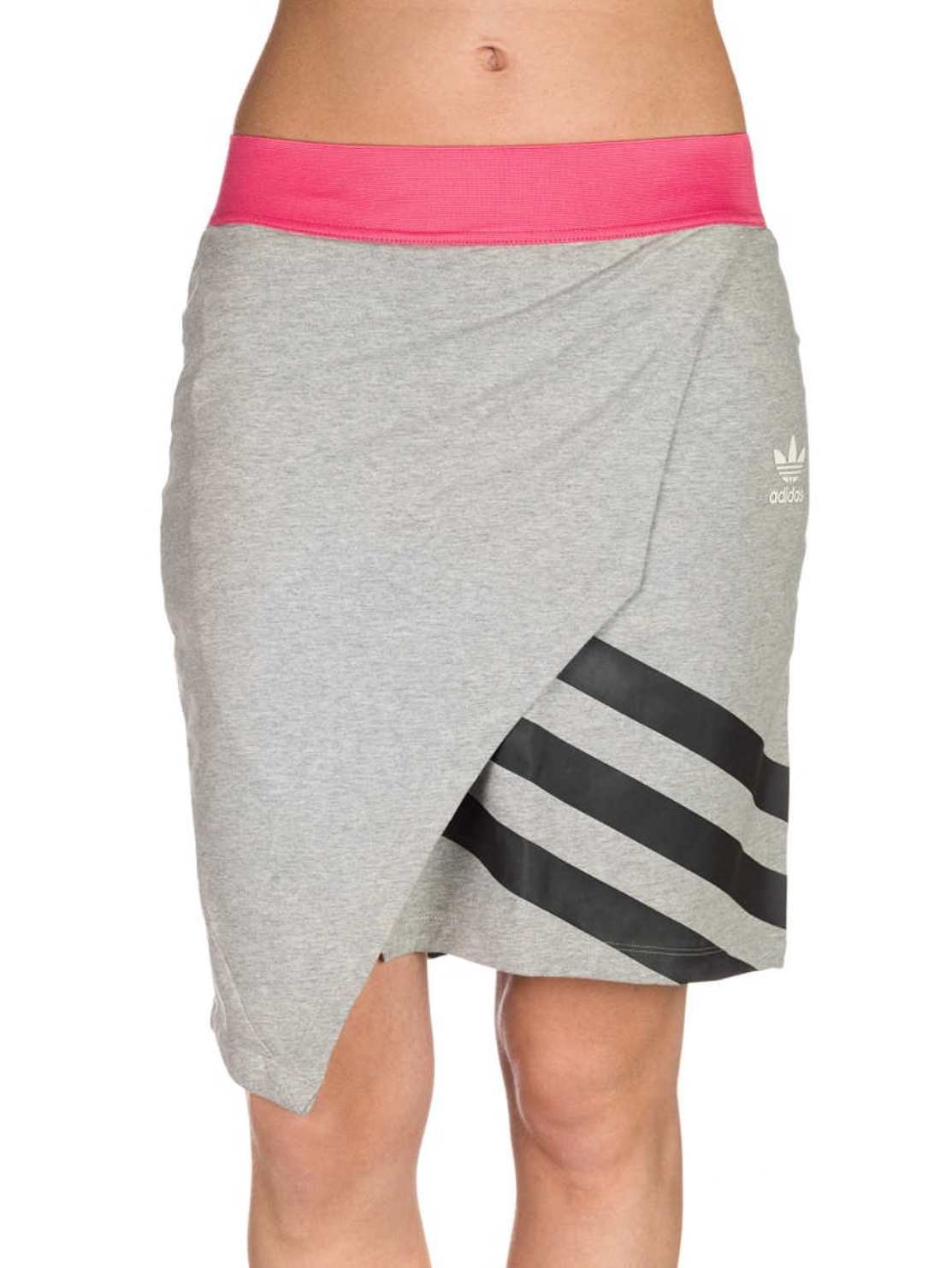 Adidas Women's Couture Skirt - Grey Heather/Lush Pink Black, Size M | Stylish Tennis Skirt for Women | Perfect for Workouts, Running & Casual Wear